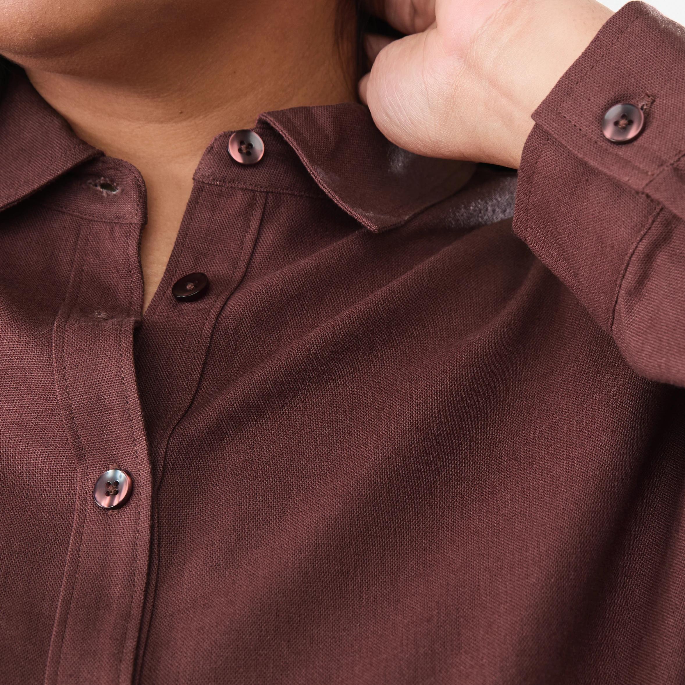 6 Curve Long Sleeve Shirt DARK HENNA, 6 of 6