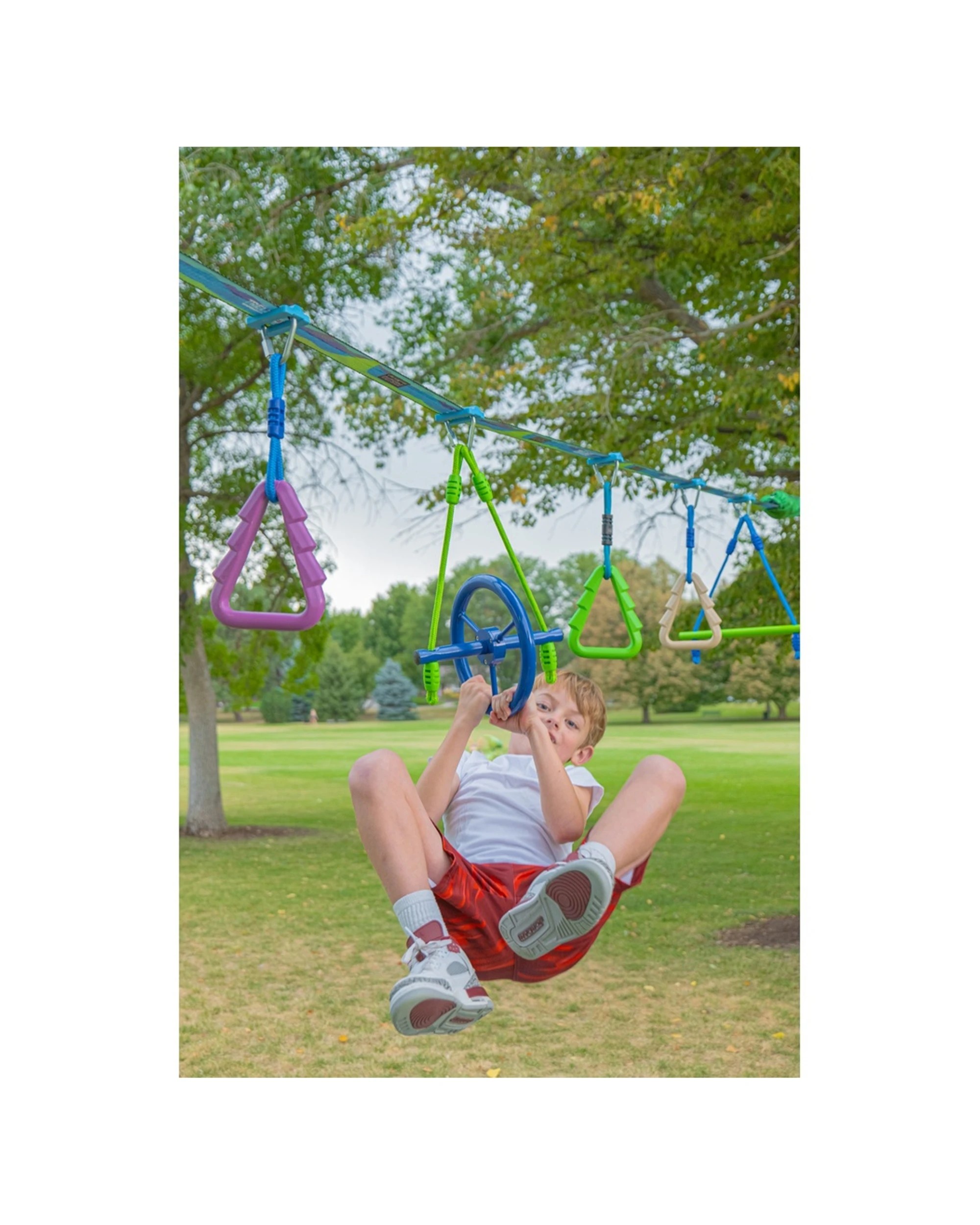 6 Trelines Ninja Vertical Fly Wheel Wheeled Obstacle Course Challenge 25cm - Multi, 6 of 6