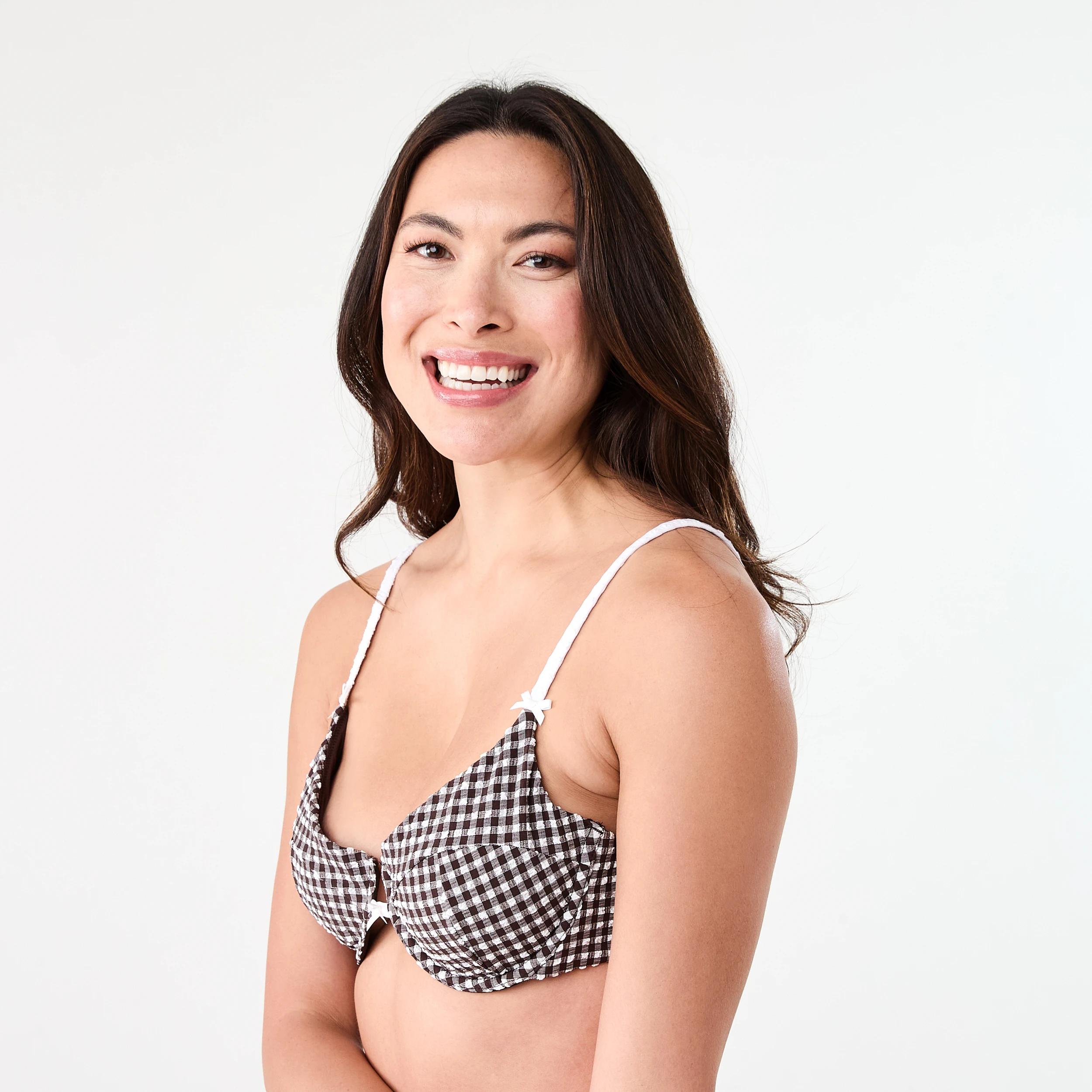 2 Gingham Underwire Bikini Top BROWN GINGHAM, 2 of 7