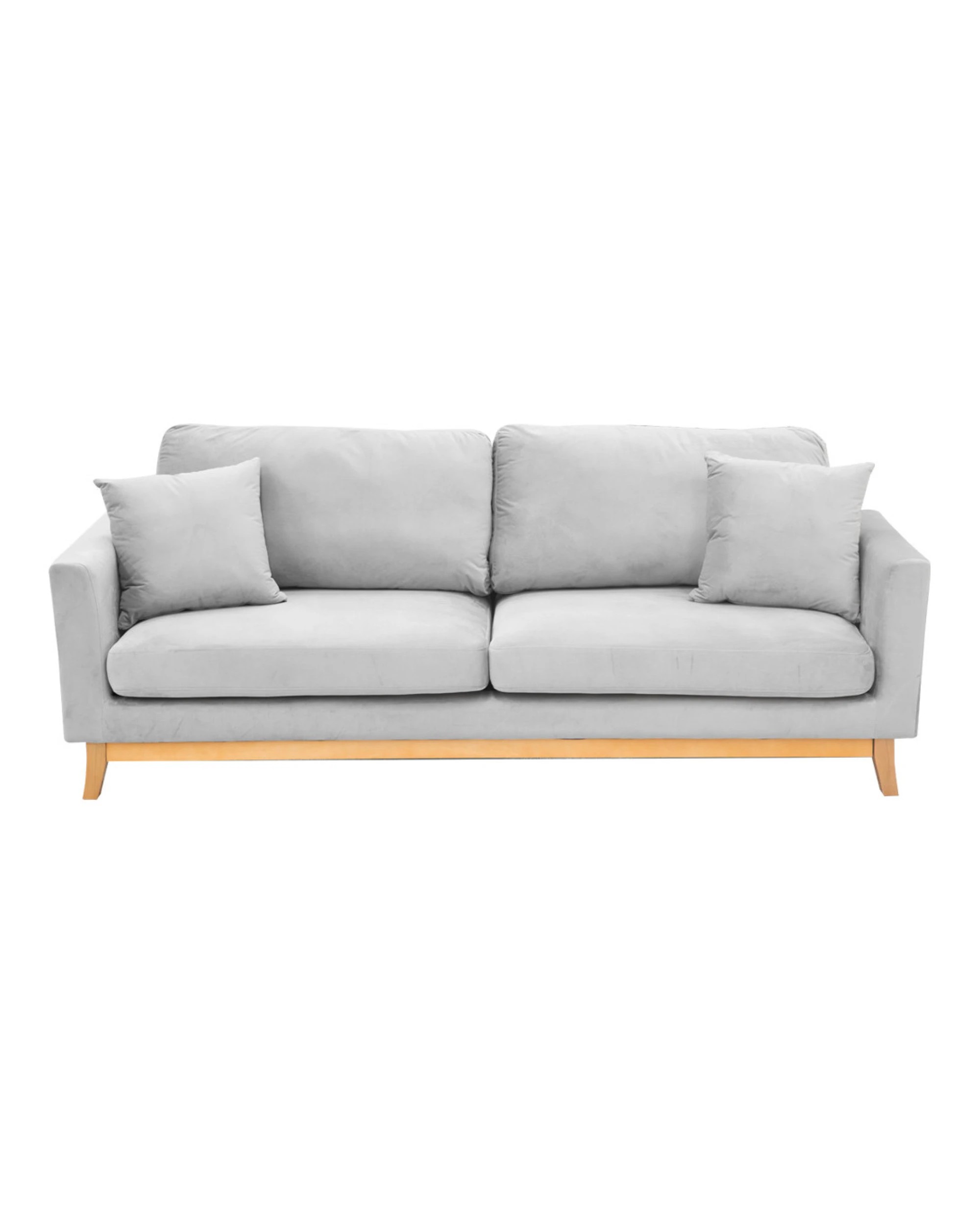 1 Sarantino 3 Seater Faux Velvet Sofa Bed Couch Furniture - Grey, 1 of 9