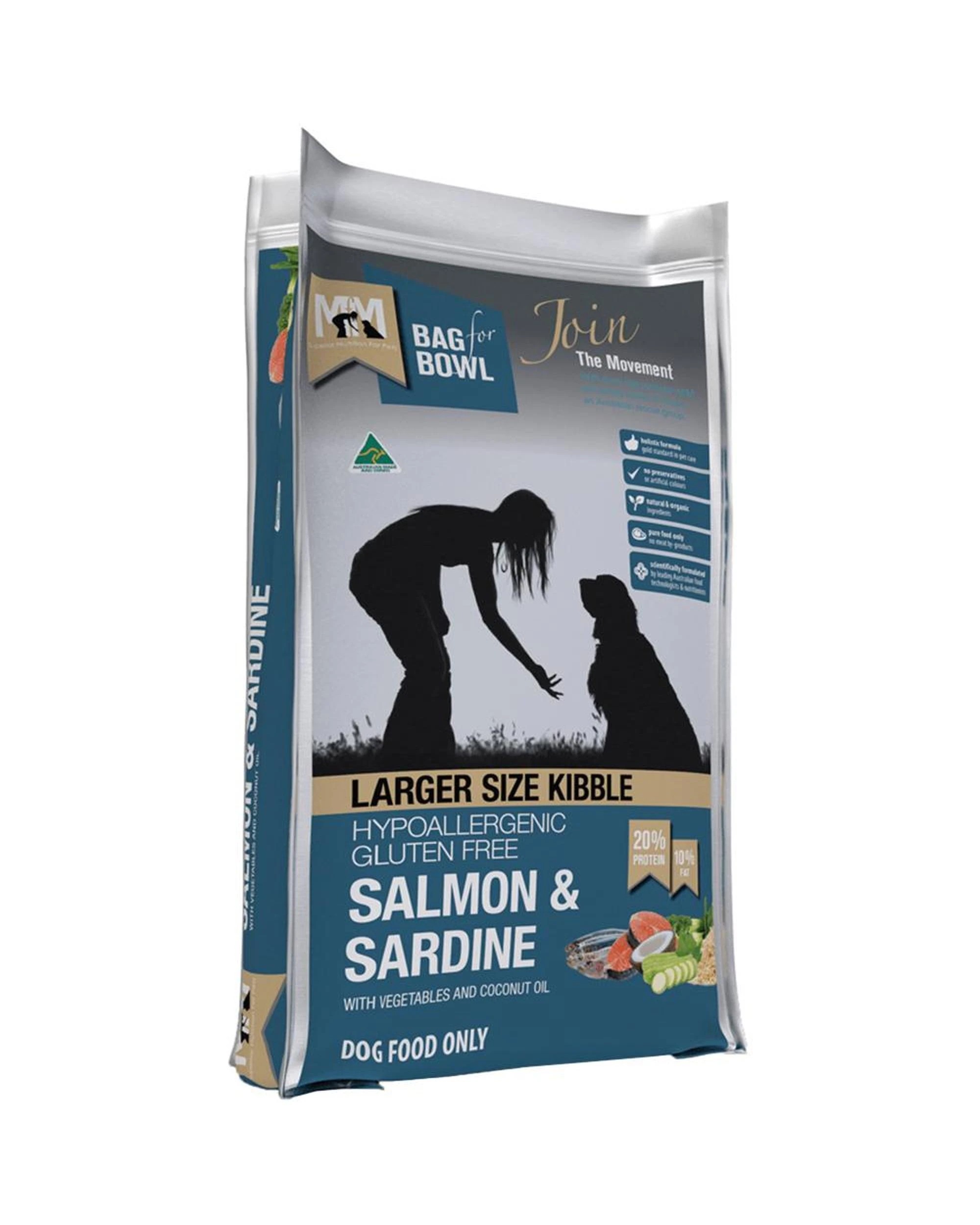1 MFM Larger Size Kibble Gluten Free Salmon & Sardine Dog Food 20kg, 1 of 1