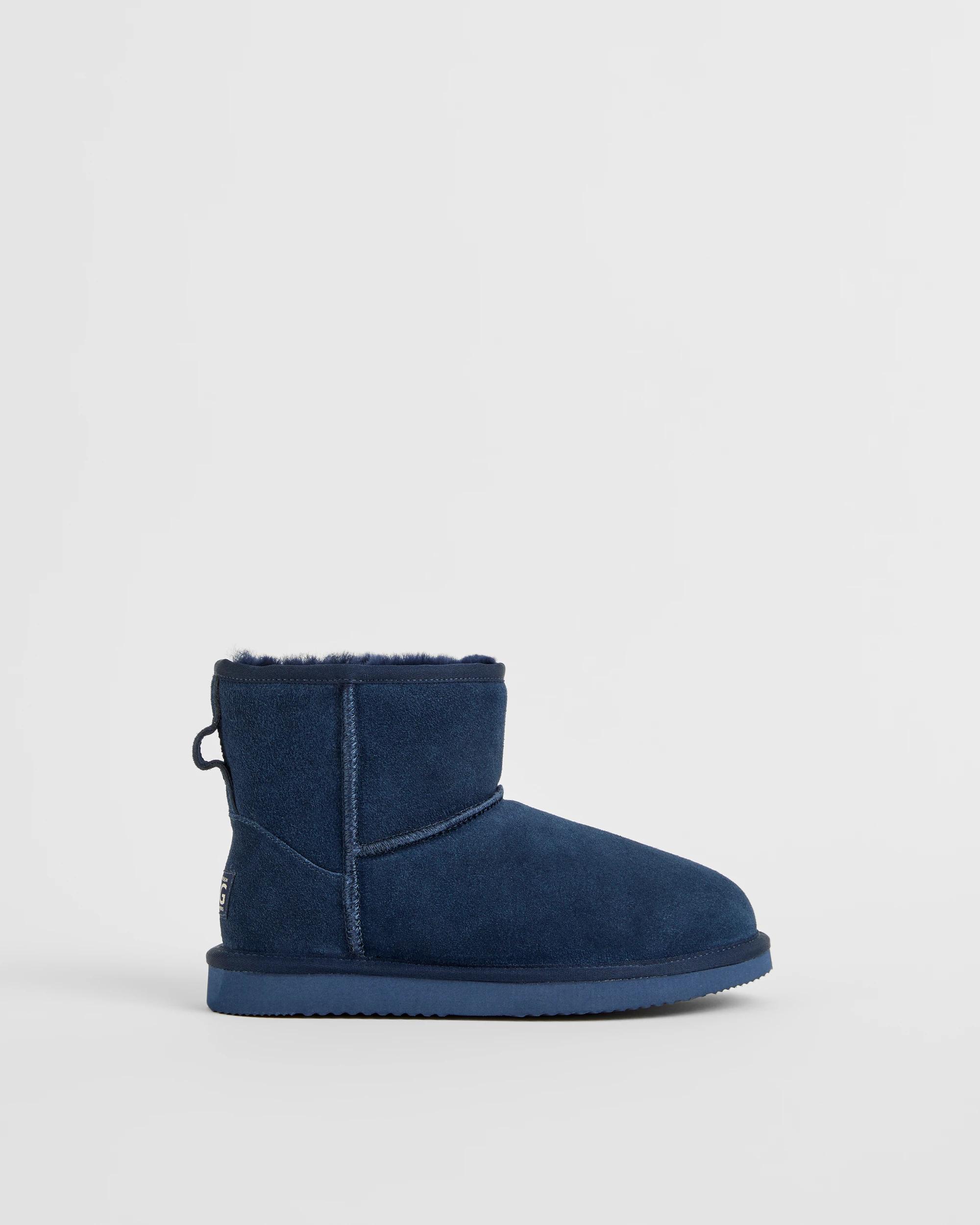 1 Australian Design Ugg Boots and Slippers Australian Design Suede Leather Kids Slipper Boot NAVY, 1 of 4