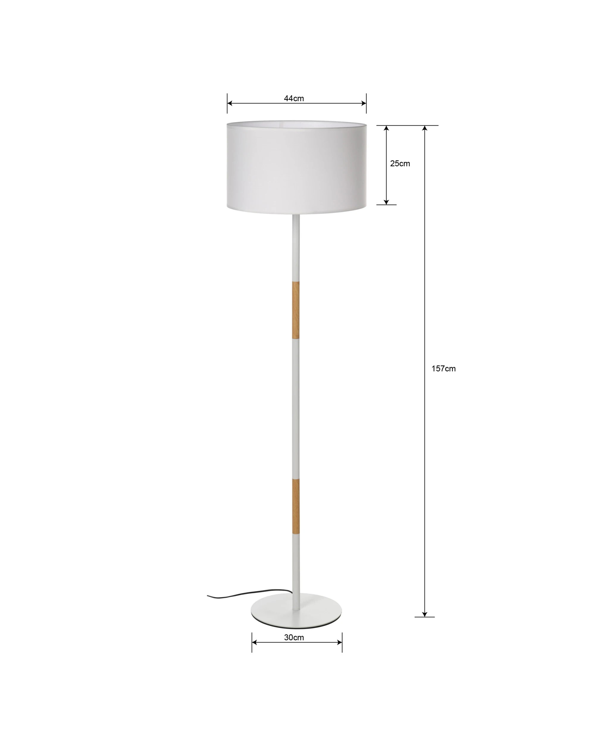 3 Sherwood Maddison Wood Accent Floor Lamp - White, 3 of 7