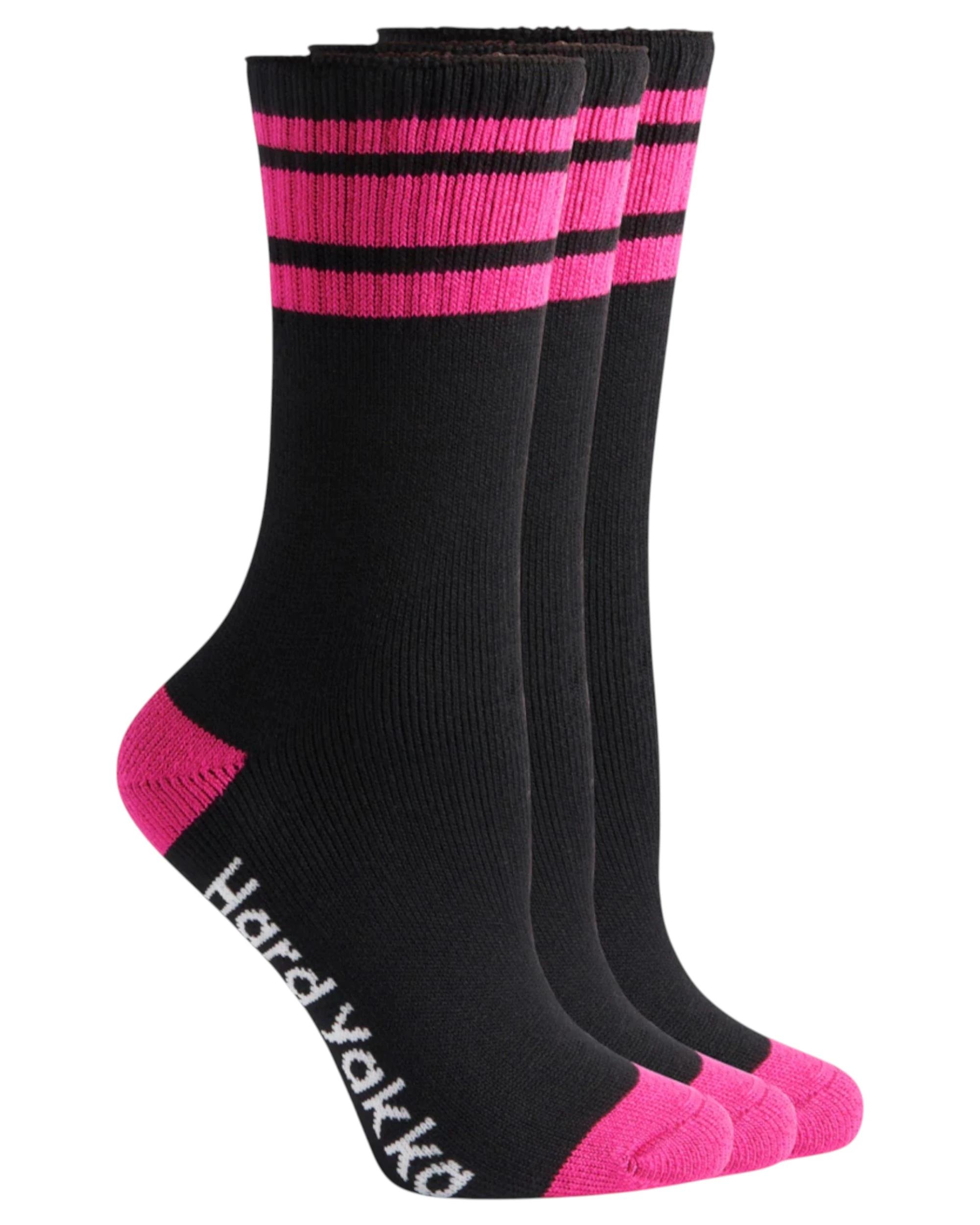 2 Hard Yakka 15 Pairs Womens Bamboo Work Socks BLACK/PINK, 2 of 4