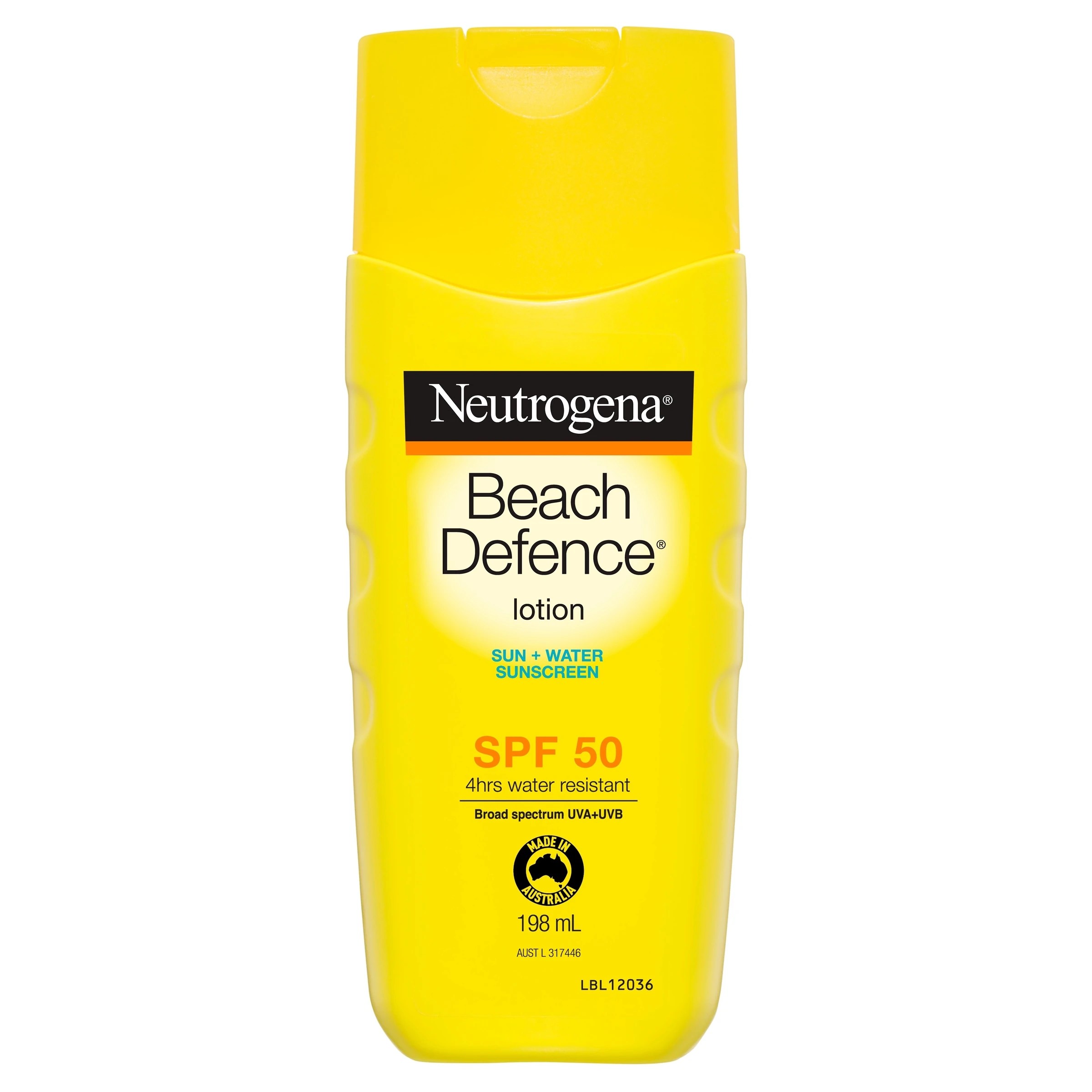 1 Neutrogena Beach Defence SPF50 Sun+Water Sunscreen Lotion 198ml, 1 of 3
