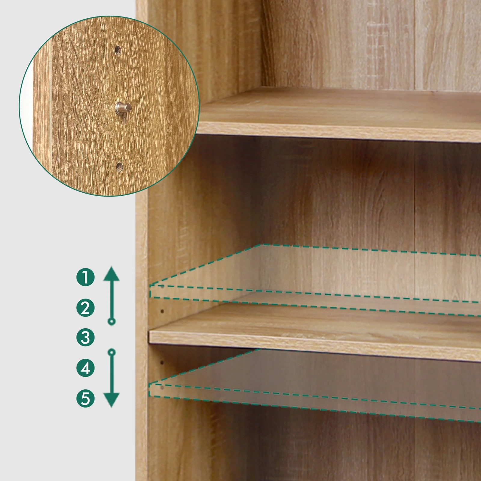 4 Alfordson Chest of 3 Drawers Office Storage Cabinet Tallboy Bedroom - Oak, 4 of 10