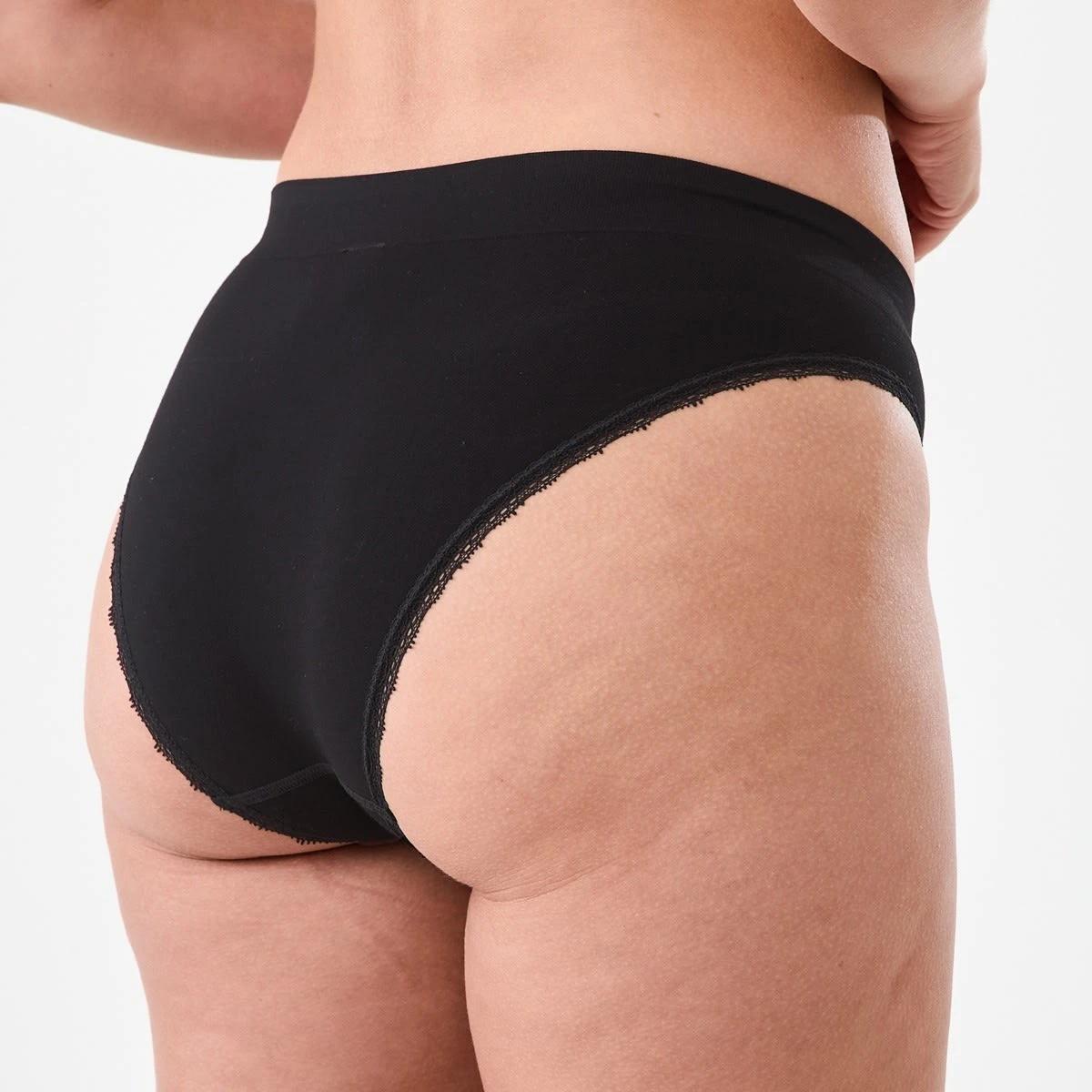 8 3 Pack Seamfree Bamboo Lace Bikini Briefs BLACK, BLACK, BLACK, 8 of 9