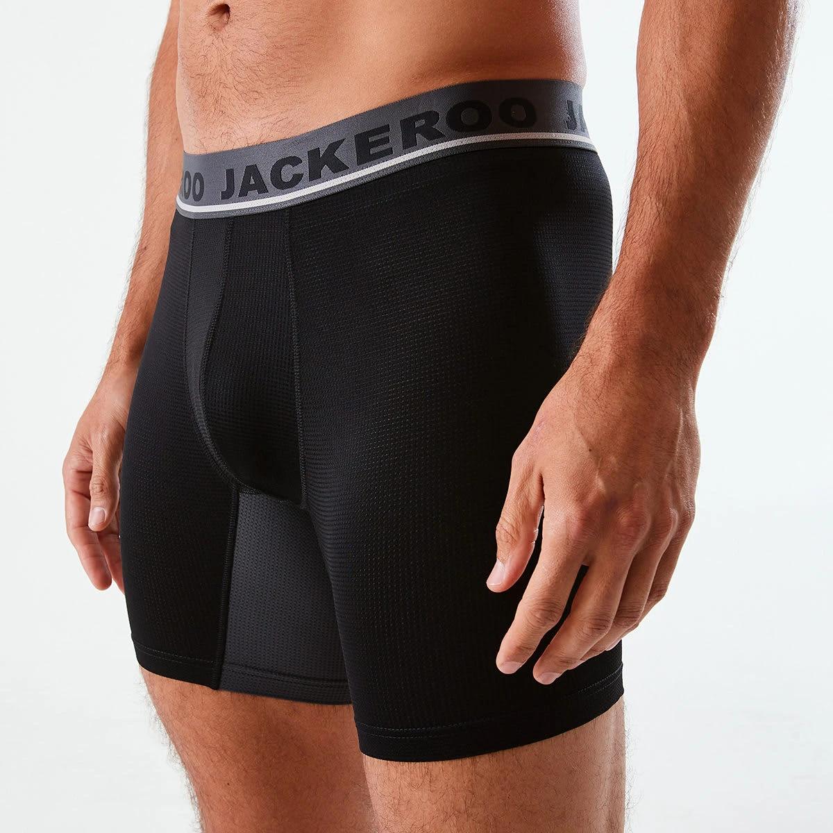5 3 Pack Jackeroo Mid Length Mesh Trunks BLACK, 5 of 8