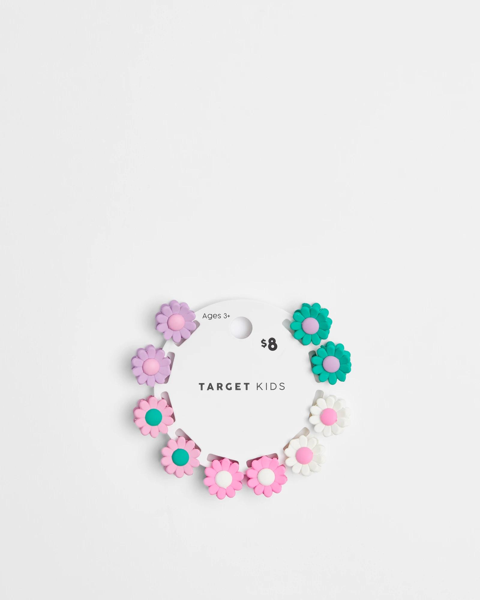 2 Target Kids Mini Flower Claw Clips MULTI, 2 of 2