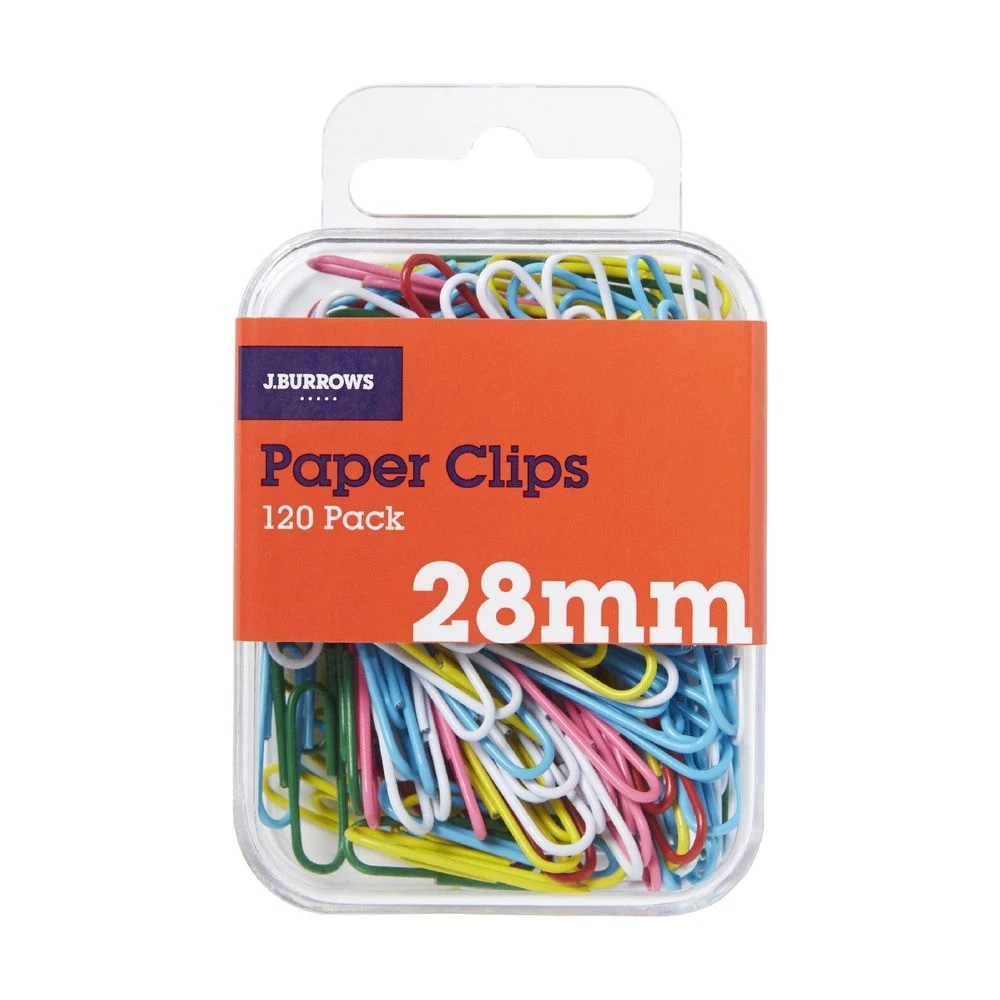 3 J.Burrows 28mm Paper Clips Assorted 120 Pack, 3 of 3