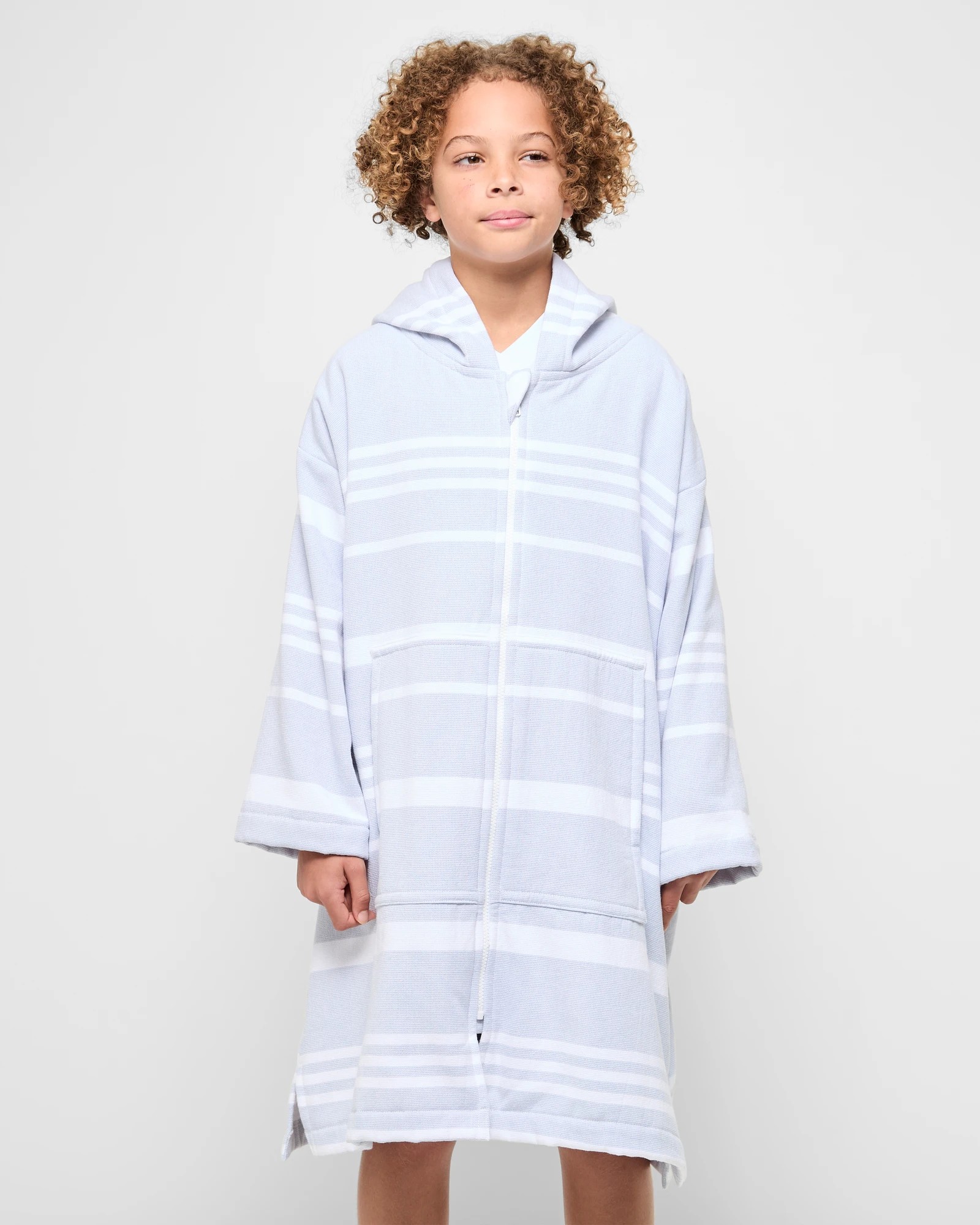 2 Target Henley Kids  Zip Thru Hooded Towel
 - Blue, 2 of 6