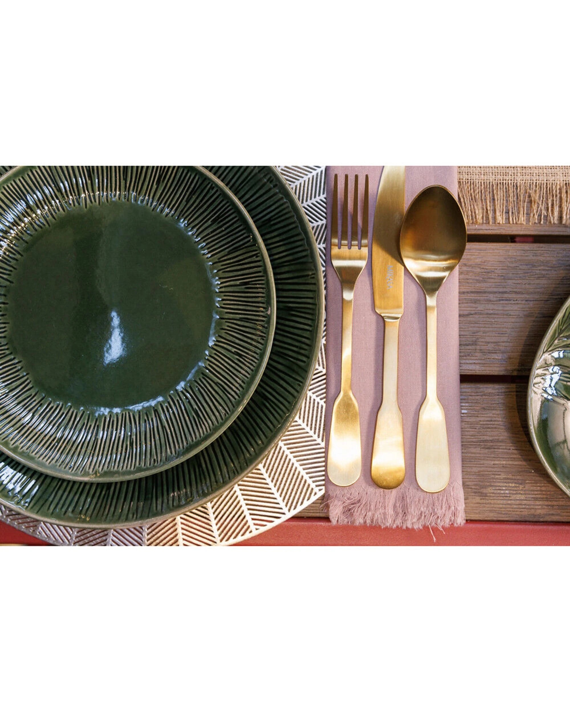 2 Mikasa 4pc Stoneware Dinner Plate Set 21.5cm - Green, 2 of 7