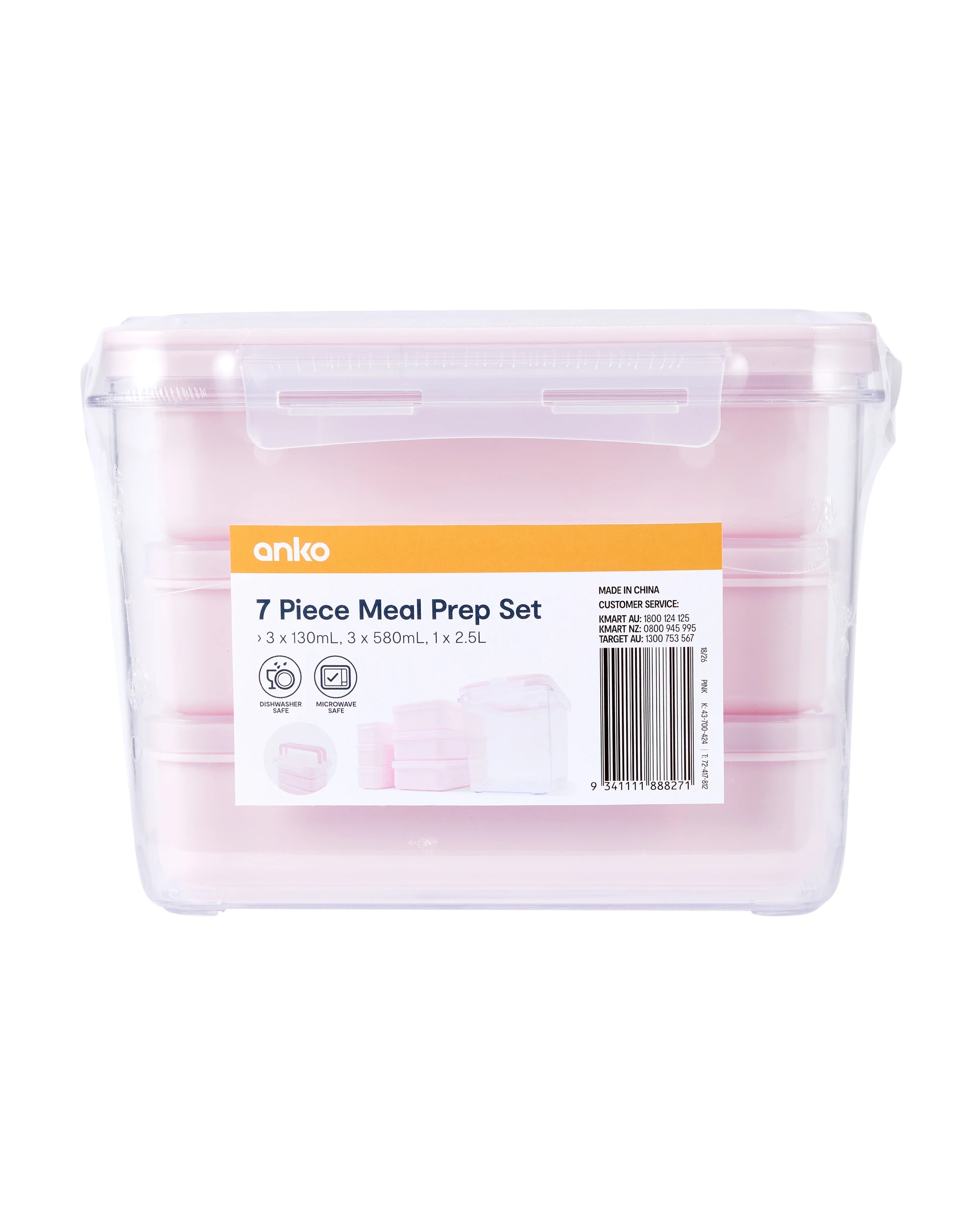 8 7 Piece Meal Prep Set - Pink, 8 of 8