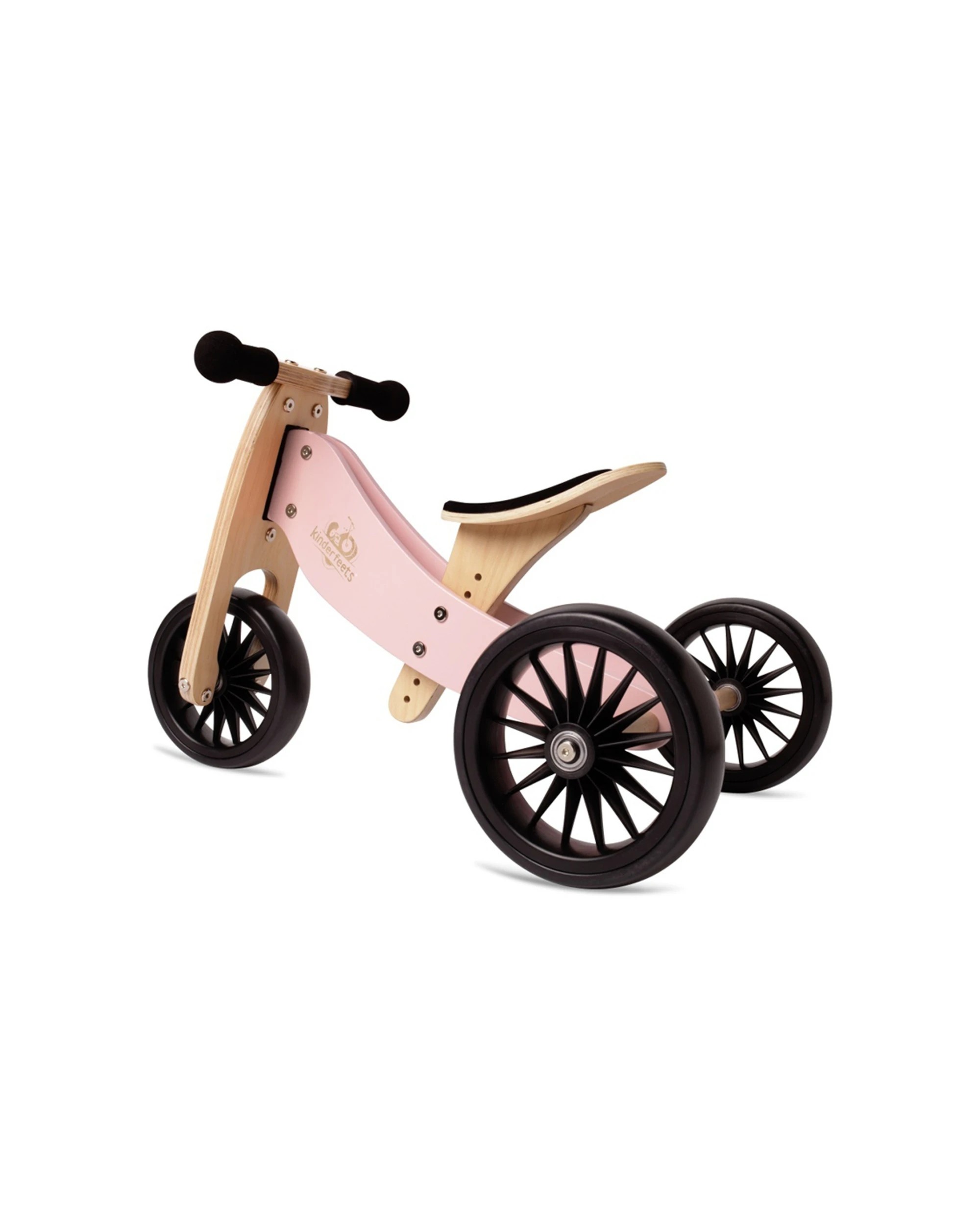 5 Kinderfeets 72cm Wood Tiny Tot Plus Balance Bike Trike Kids Ride-on Toy Rose 18m+. - Pink, 5 of 7