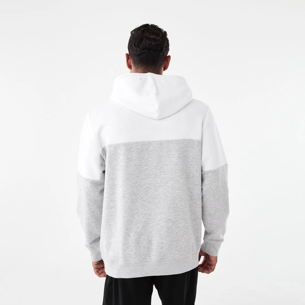 3 Active Mens Colour Block Fleece Hoodie Grey Marl, 3 of 6