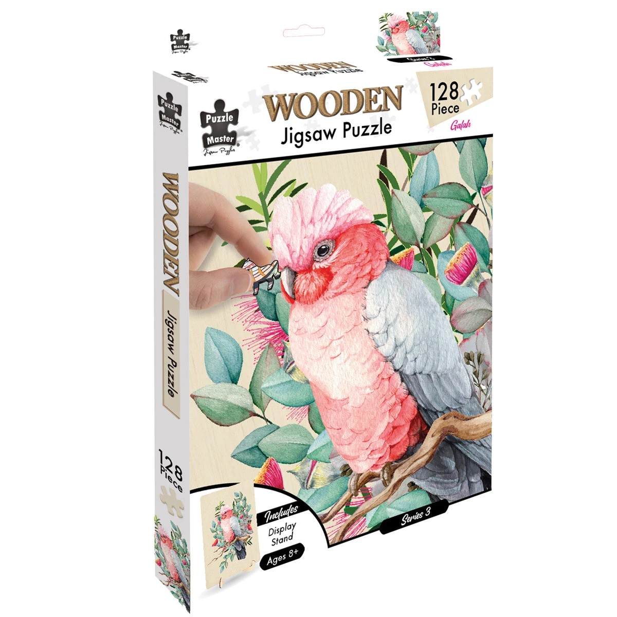 1 Puzzle Master 128 Piece Wooden Jigsaw Puzzle, Galah, 1 of 5