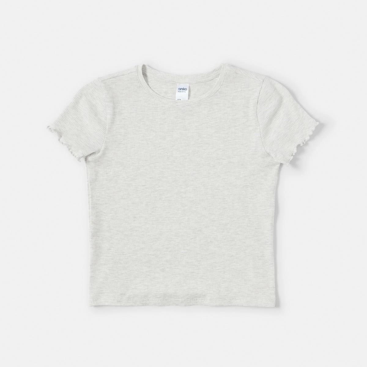 8 Short Sleeve Rib Top Wht Marle, 8 of 9