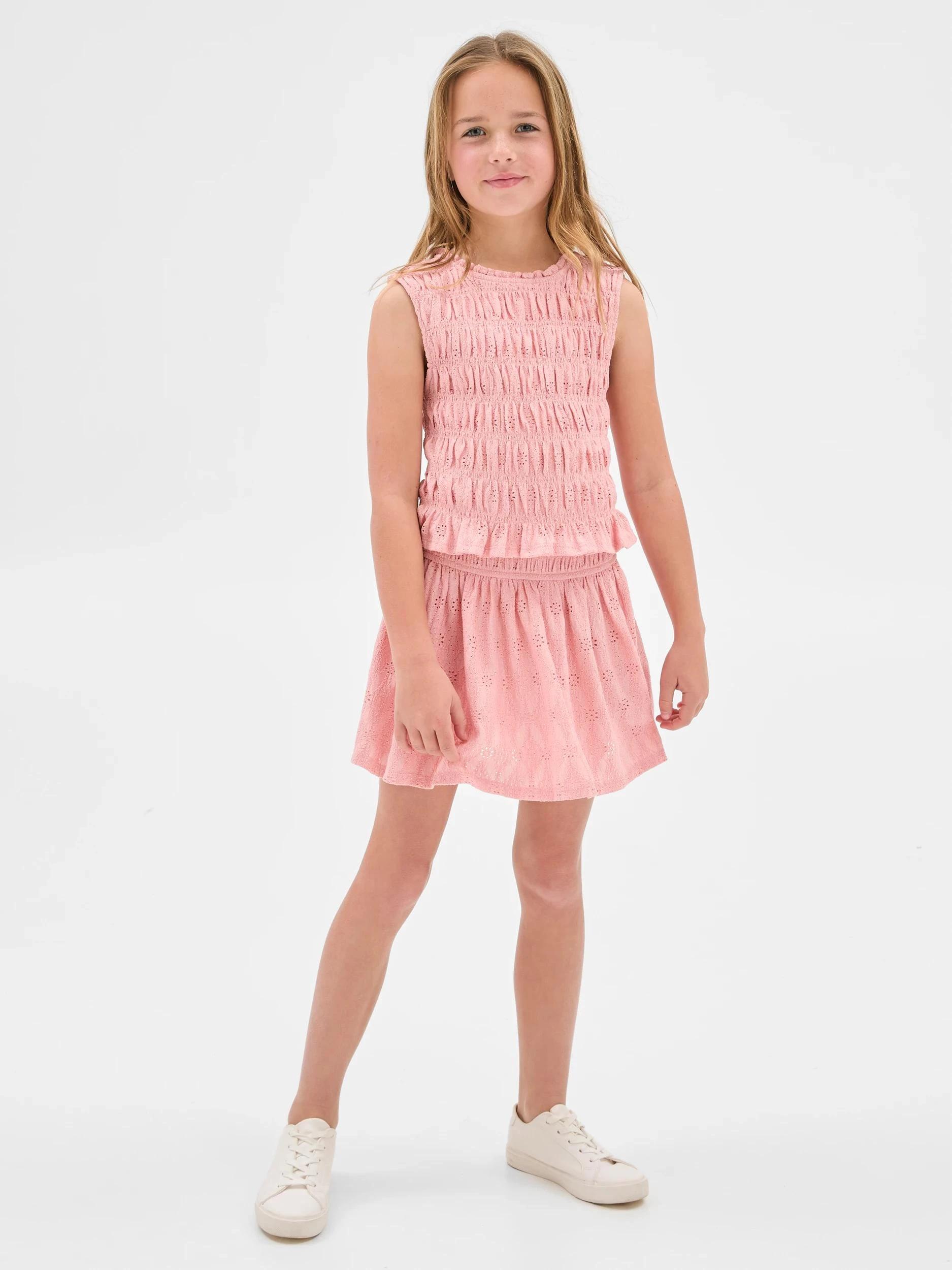 1 Target Textured Knit Shirred Tank Top POWDER PINK, 1 of 6