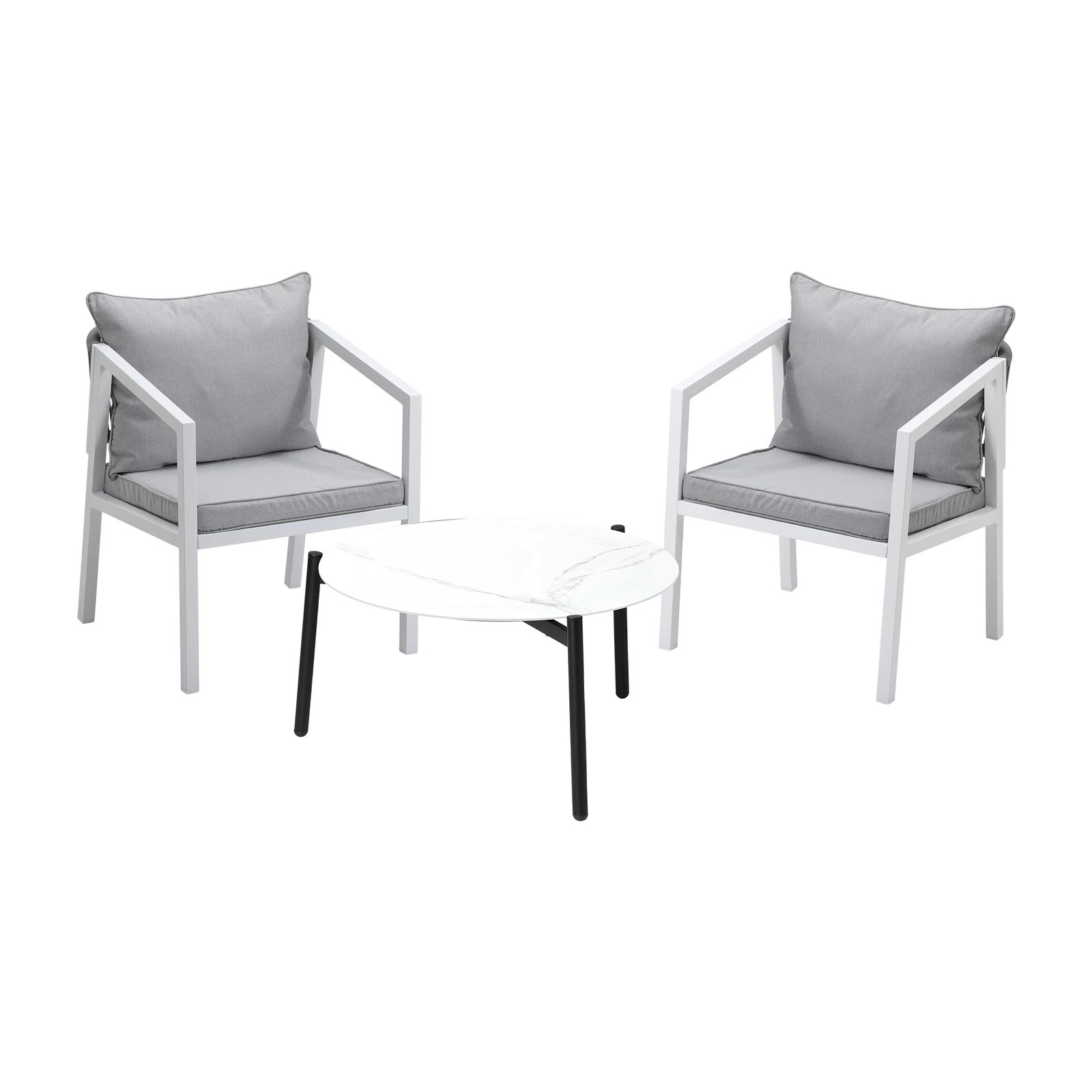 8 Livsip Outdoor Patio Setting Furniture Lounge Set White 70cm Coffee Table - Multi, 8 of 9