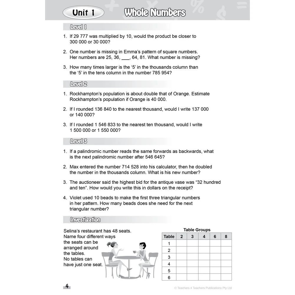 3 Problem Solved Mathematics Activity Book 6, 3 of 4