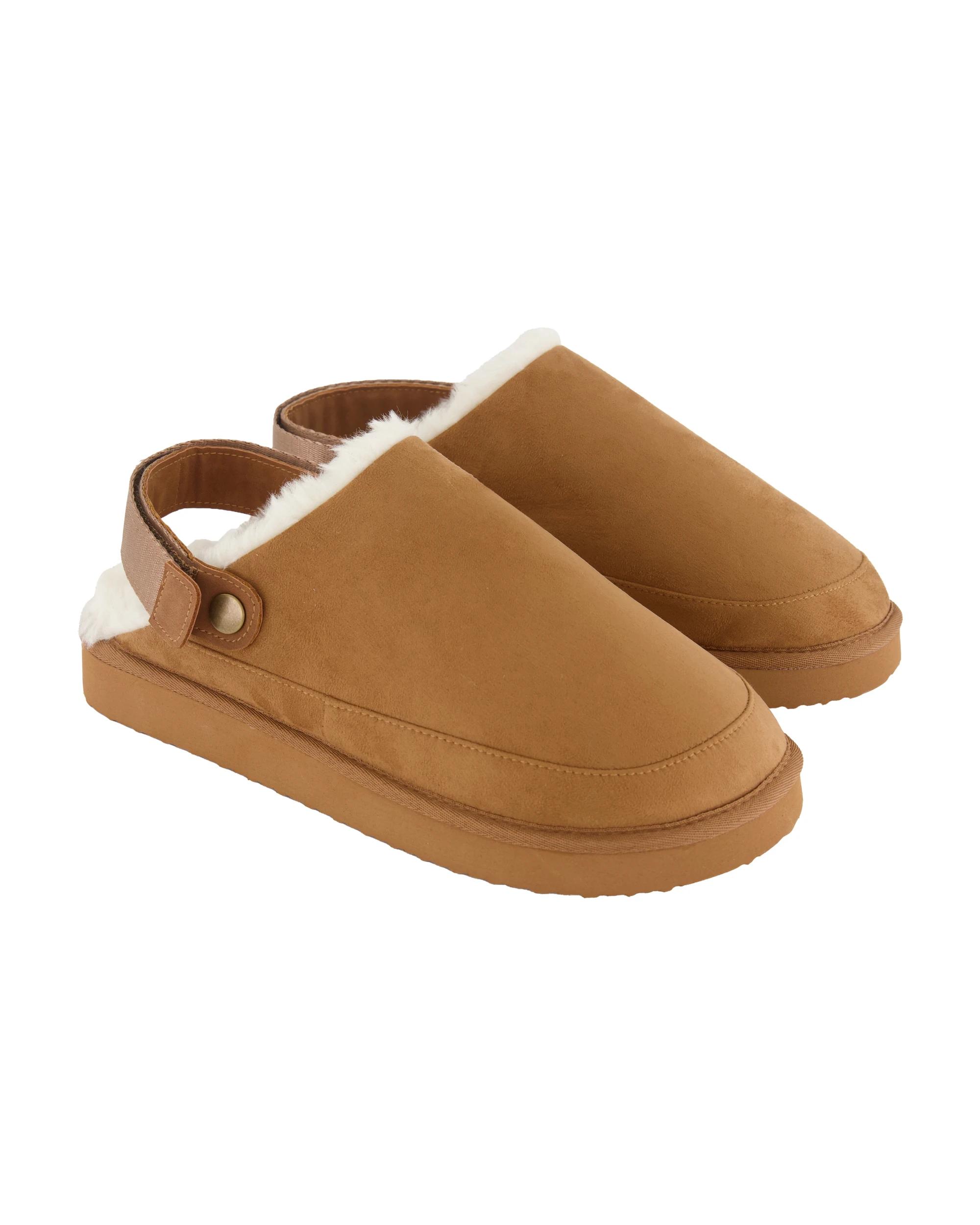 1 Fur Lined Scuffs Chestnut, 1 of 3