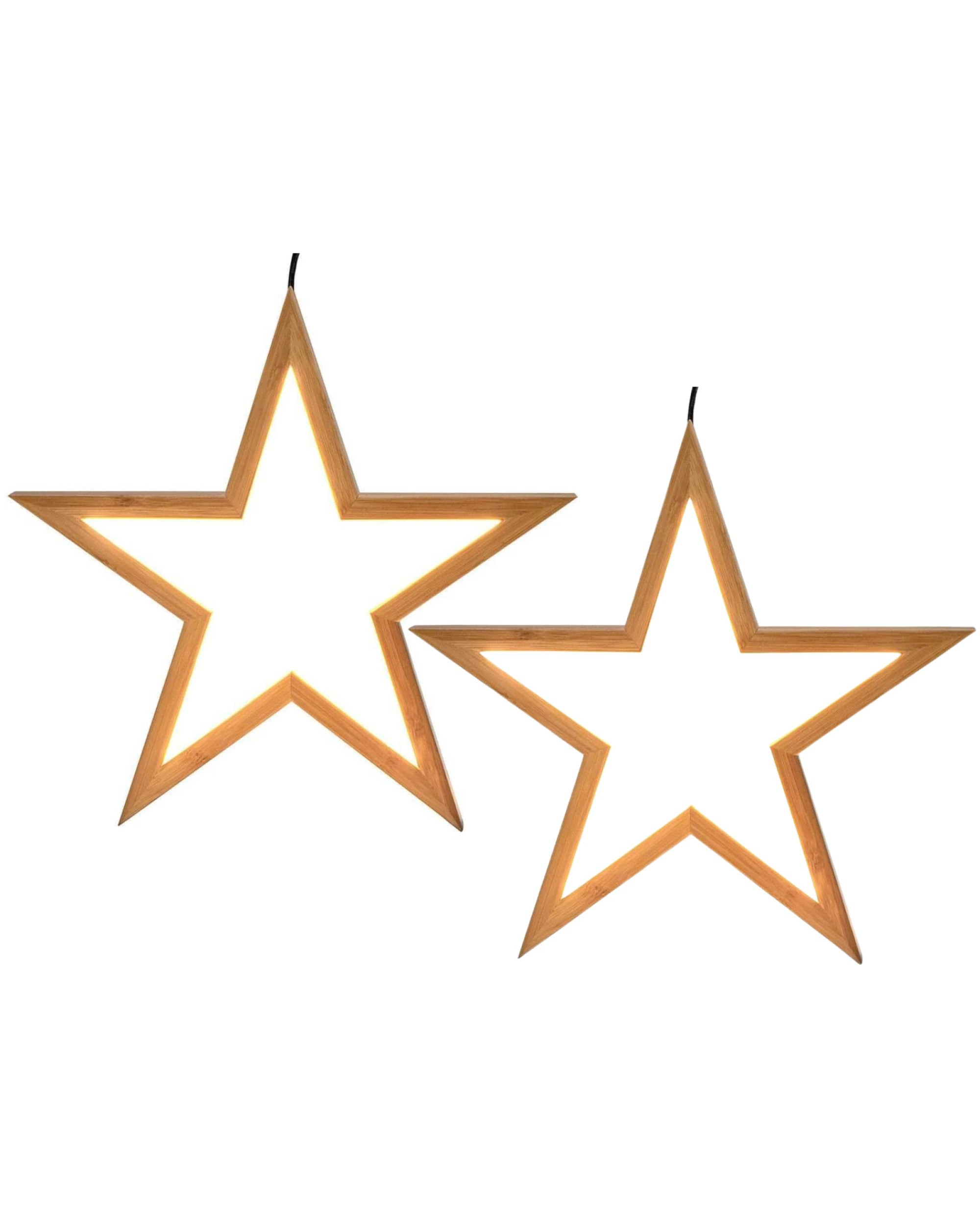 1 BR Home Bamboo Star LED Hanging Lamp - Home Decor Lighting (Set of 2), 1 of 5