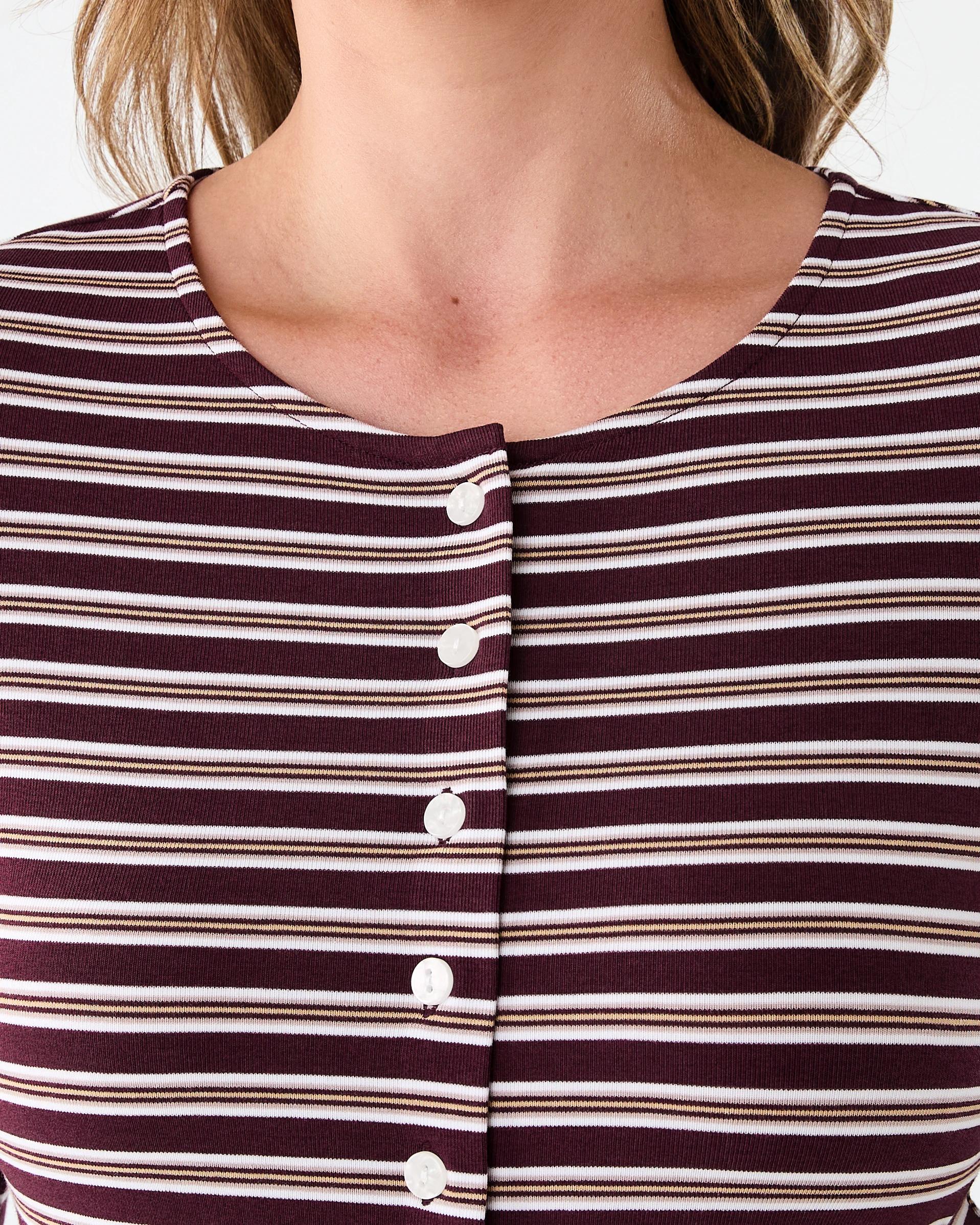 5 Long Sleeve Stripe Cardigan Portstripe, 5 of 7