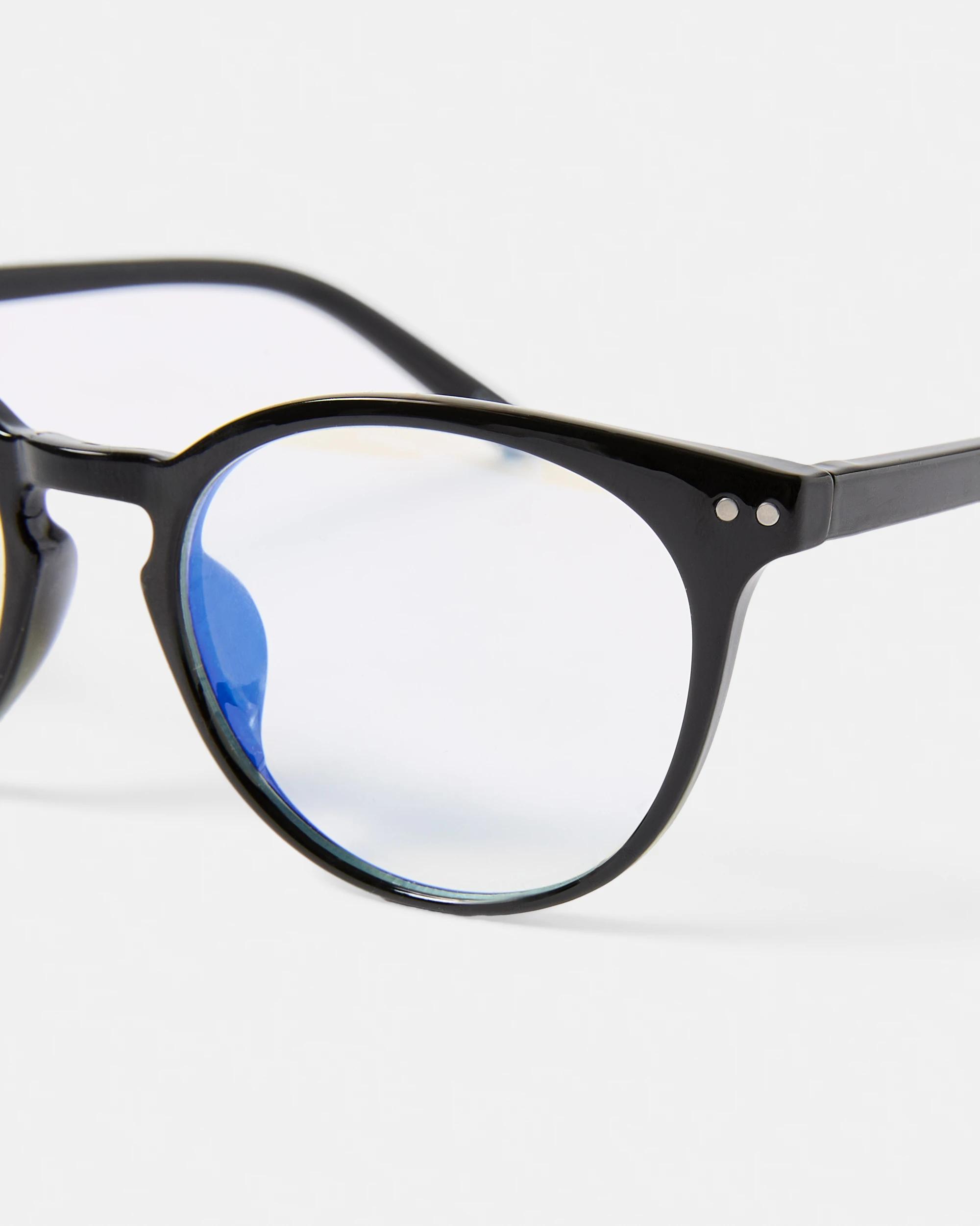 3 Round Blue Light Glasses Black, 3 of 6
