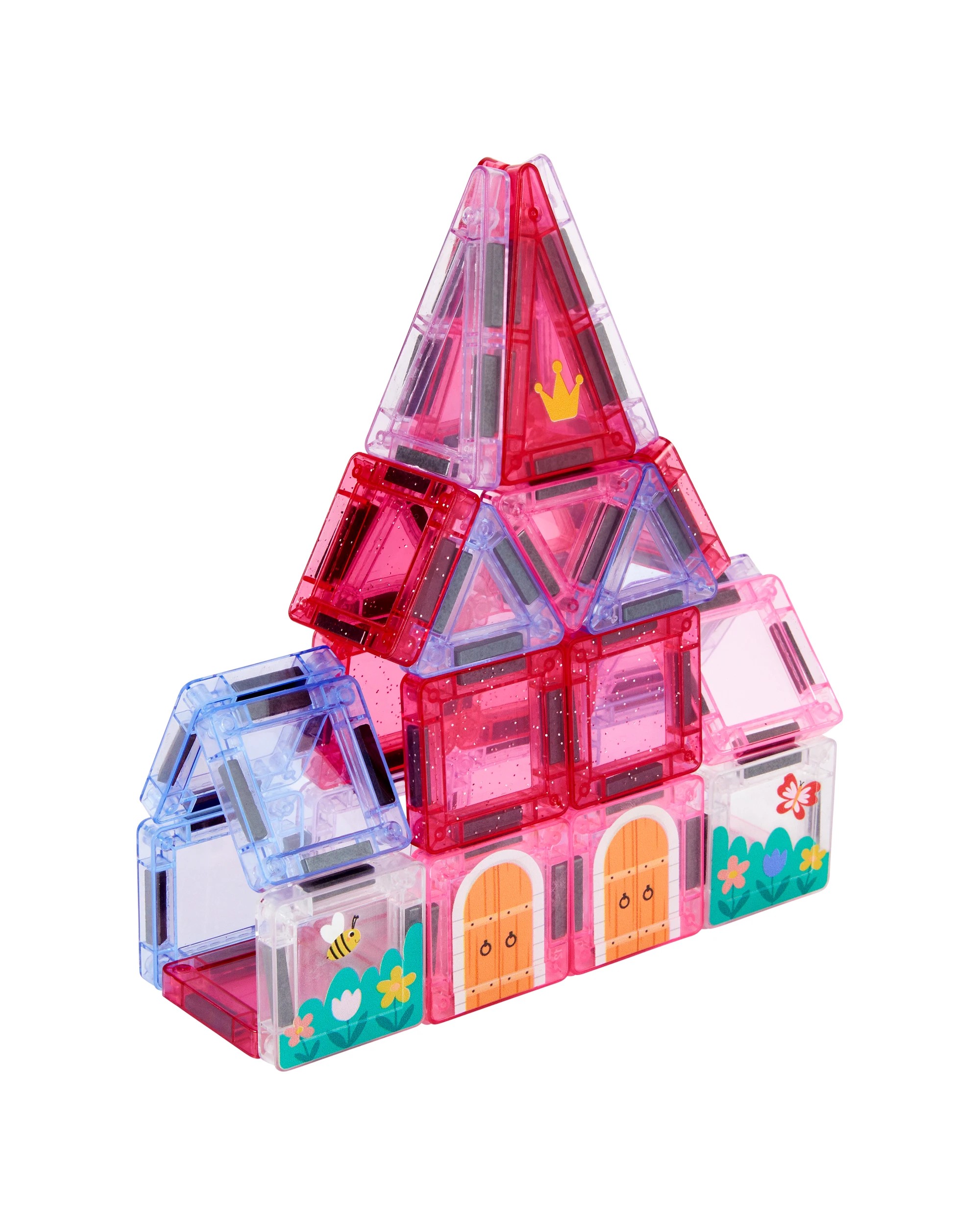 1 34 Piece Magnetic Mini Tiles Castle Set, 1 of 9