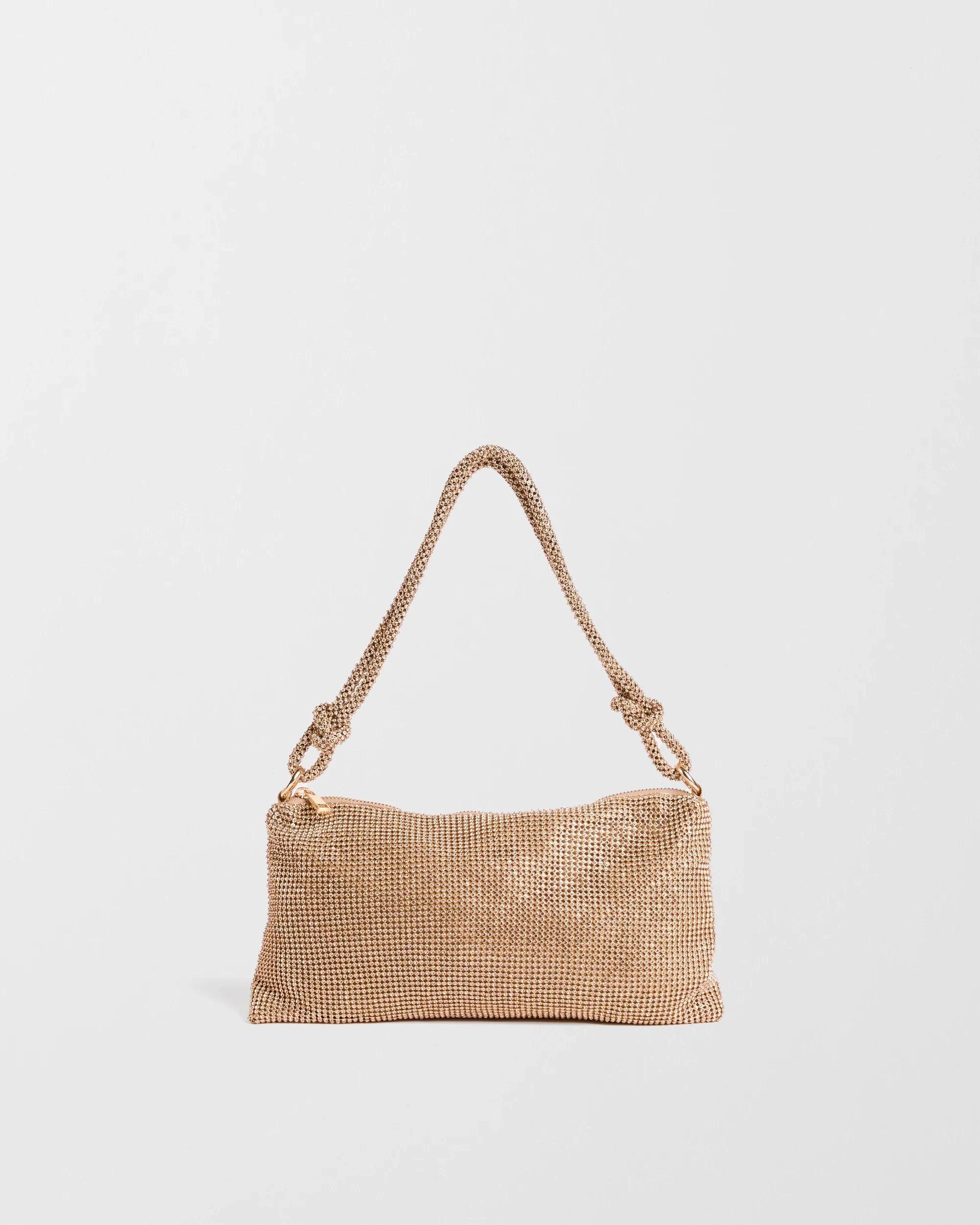 1 Target Accessories Slouchy Diamante Shoulder Bag ROSE GOLD, 1 of 2