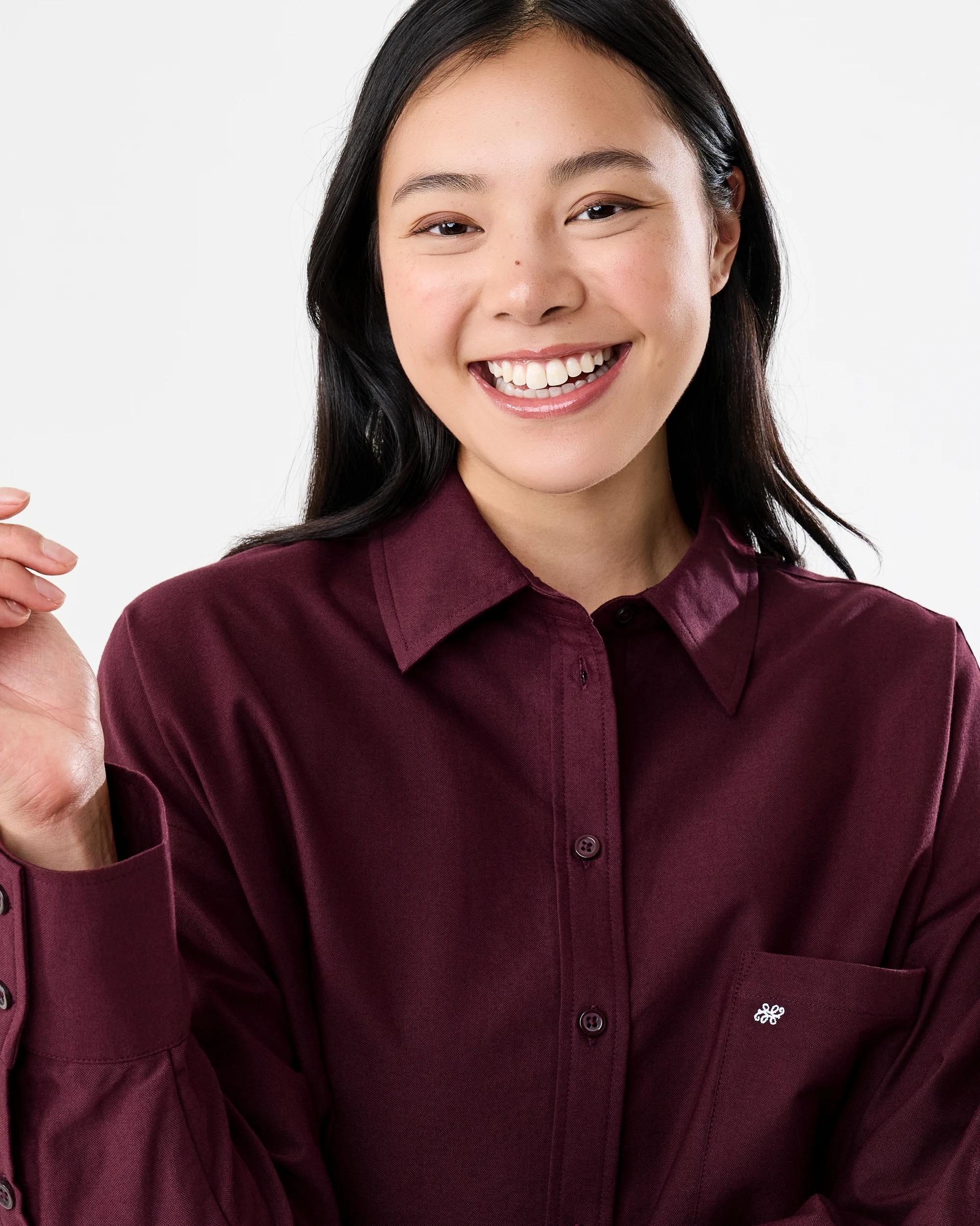 5 Long Sleeve Oxford Shirt Red Royale, 5 of 7