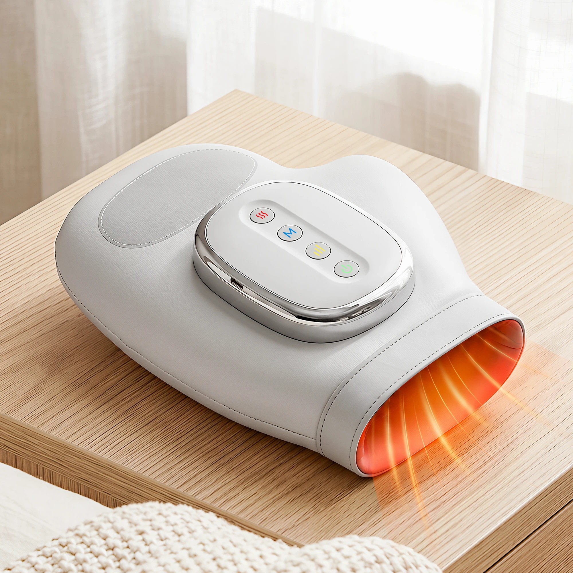 2 Livemor Hand Massager with Heat & Compression | Cordless Palm Massager, 13 Airbags, 3 Modes - White, 2 of 8