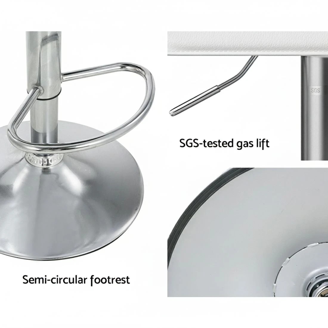 5 Artiss 2x Bar Stools Faux Leather Chair - White, 5 of 5