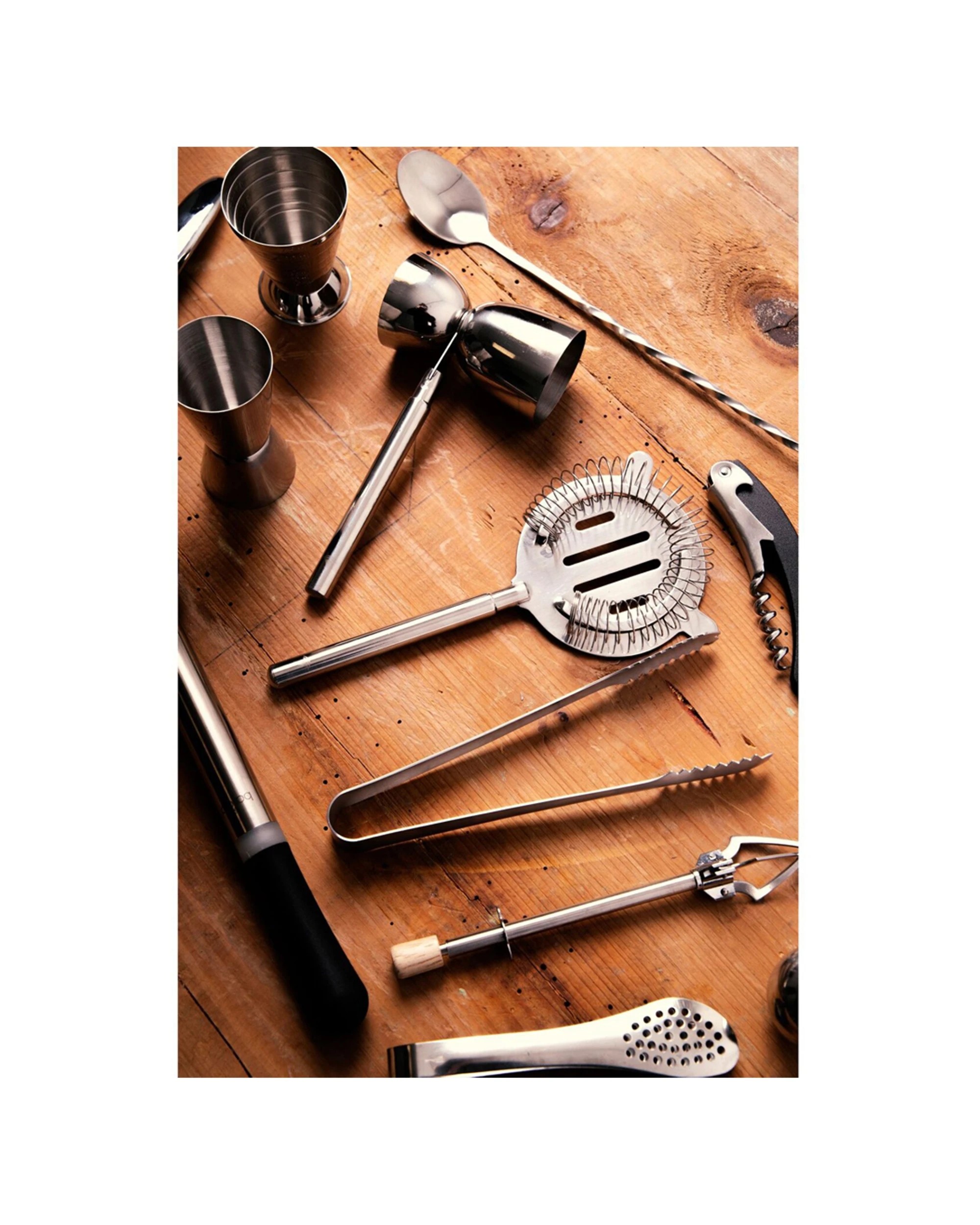 5 Barcraft 2pk Stainless Steel 28cm Cocktail Mixing Spoon With Muddler - Silver, 5 of 6