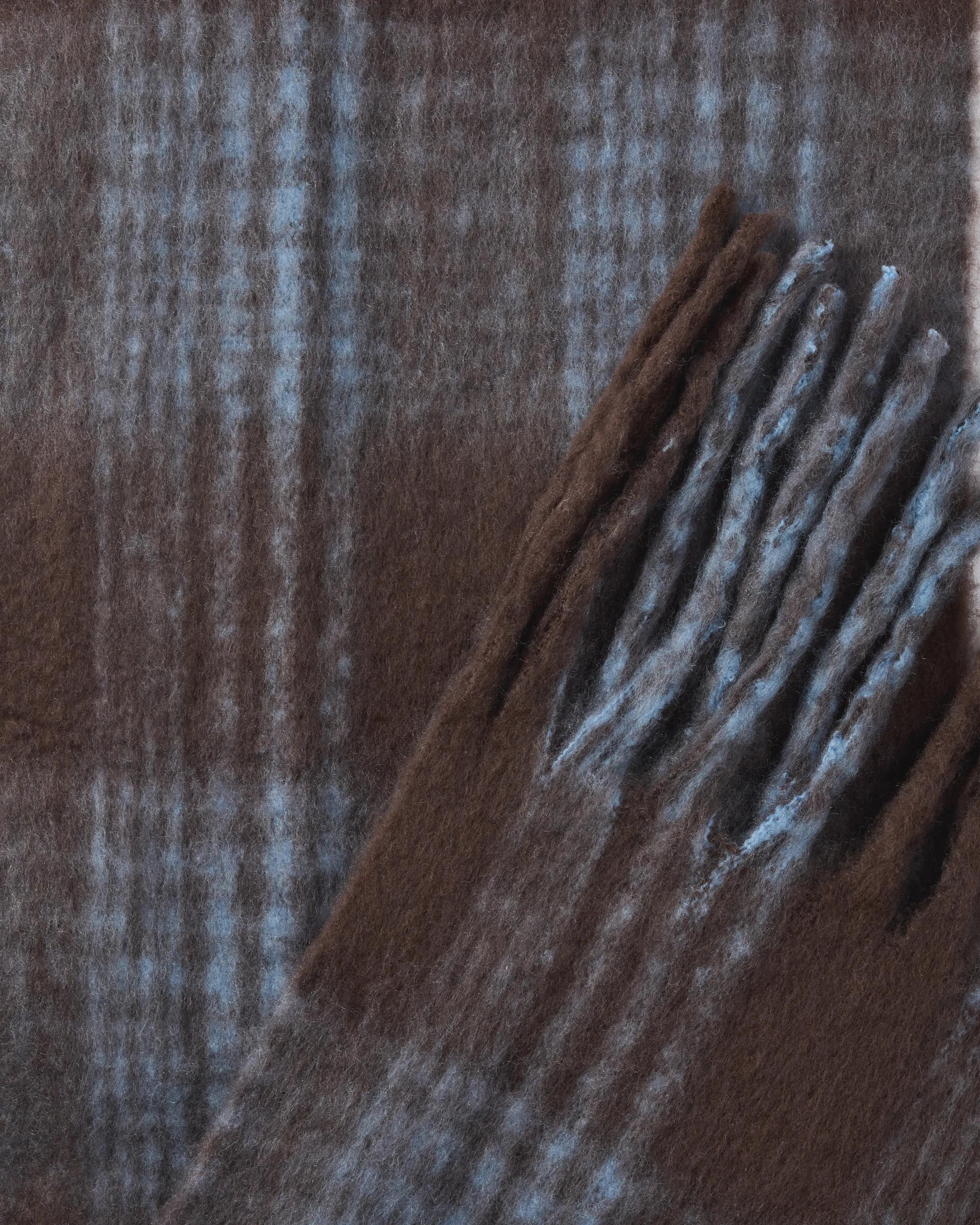 2 Printed Fluffy Scarf Brown Chck, 2 of 3