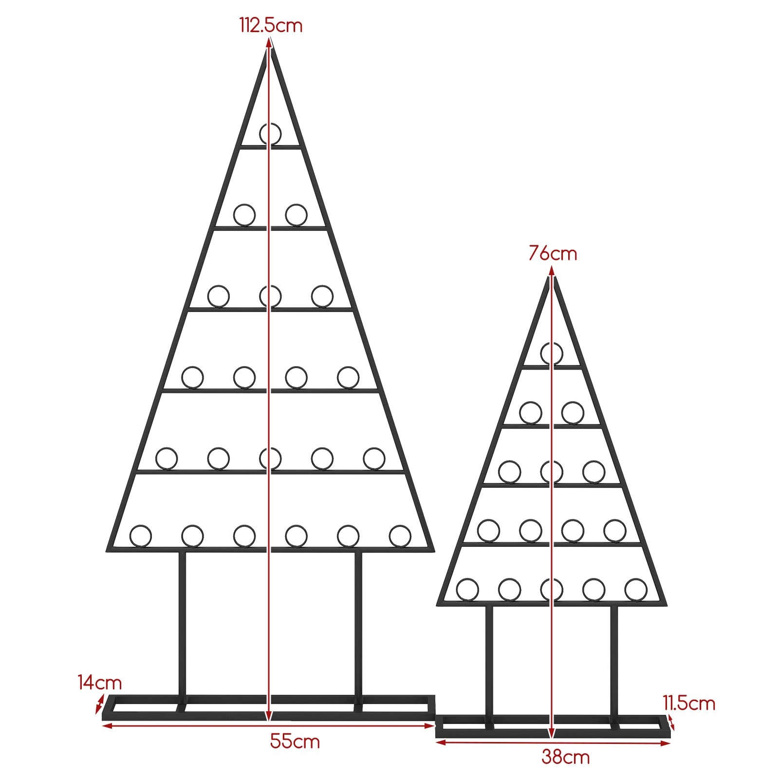 2 Costway 2pcs Christmas Tree Photo Card Holders Display Stand w/36 Round Clips, 2 of 7