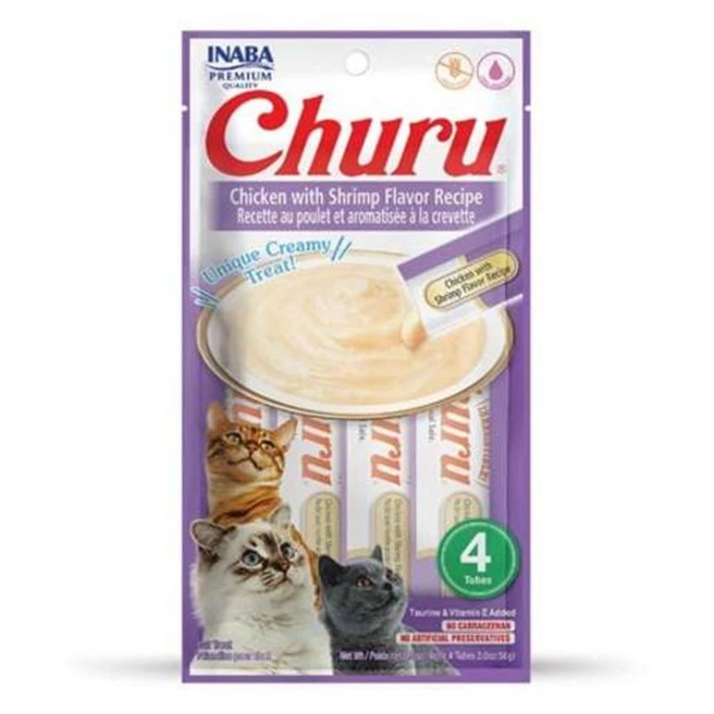 1 Inaba Churu Chicken With Shrimp Flavor Recipe Cat Treat 4 Tubes, 1 of 1