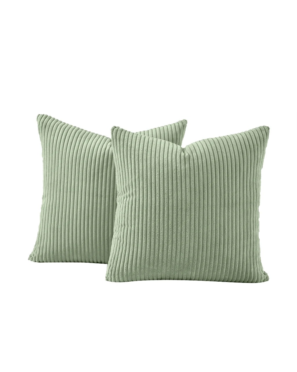 2 Gioia Casa 2-Pack Corduroy Velvet Cushion Covers 45x45cm - Sage, 2 of 2