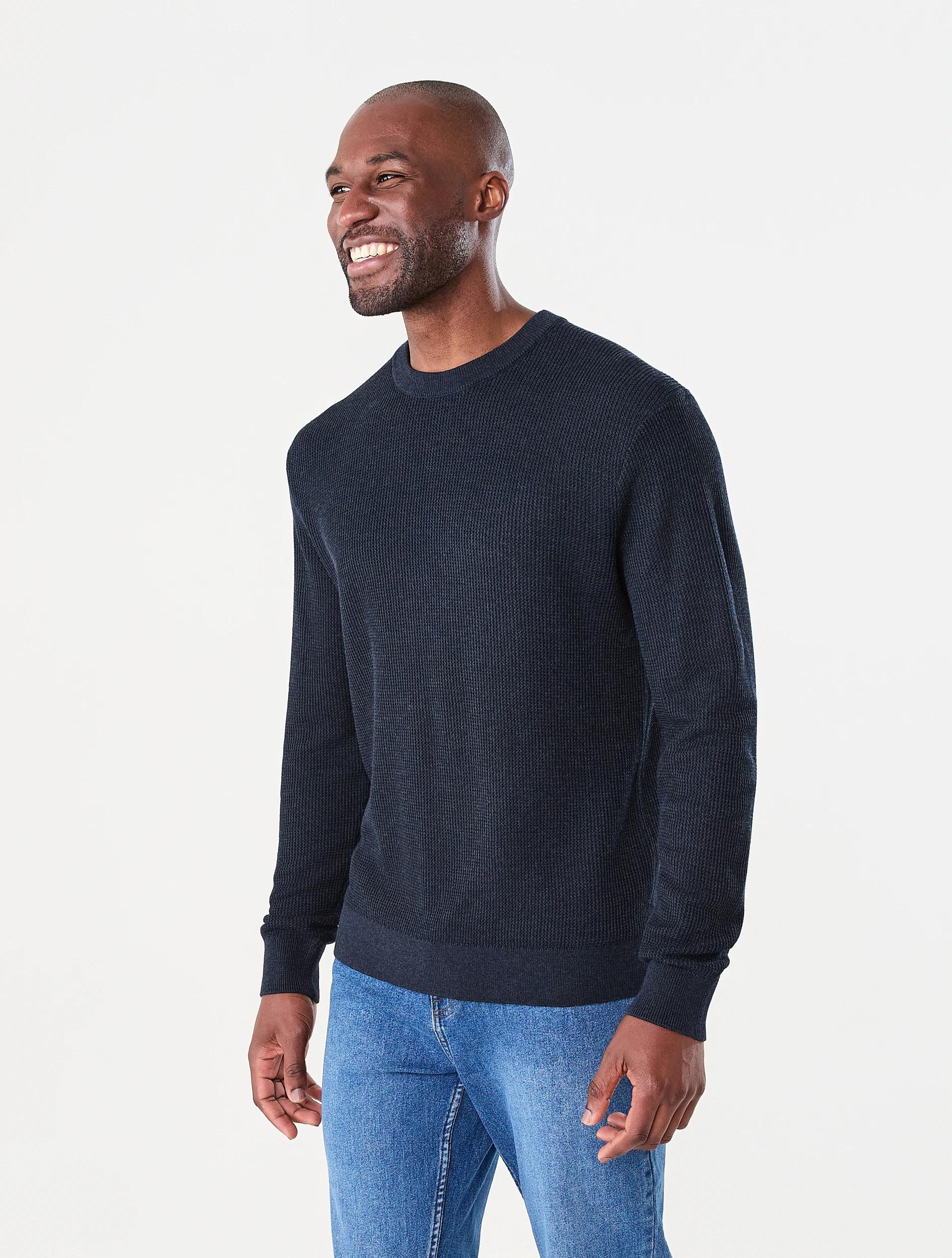 2 Lightweight Crew Neck Knit Jumper Navy, 2 of 7