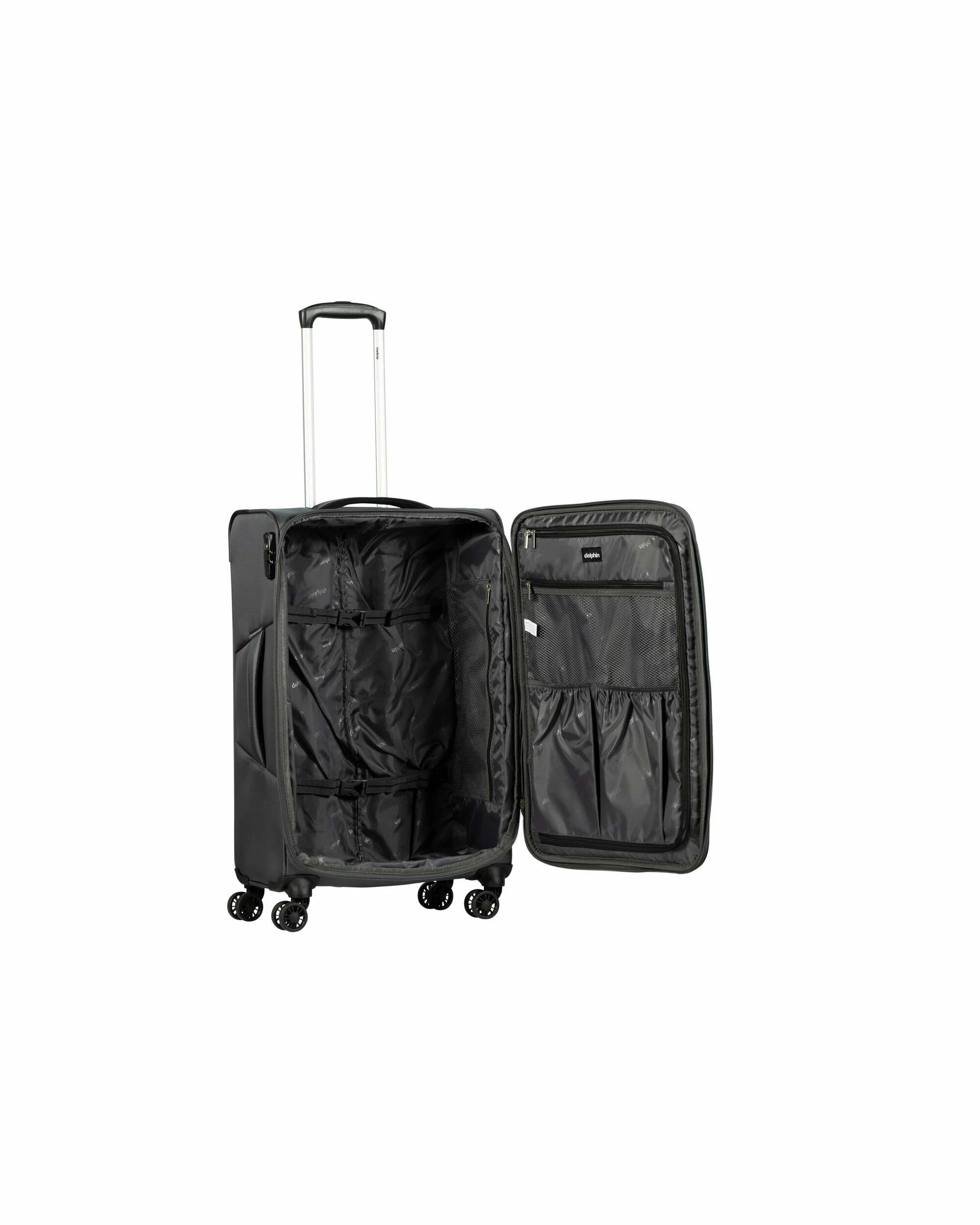4 Delphin Caspian 2 Softside Medium Spinner Suitcase - 73cm - Grey, 4 of 5