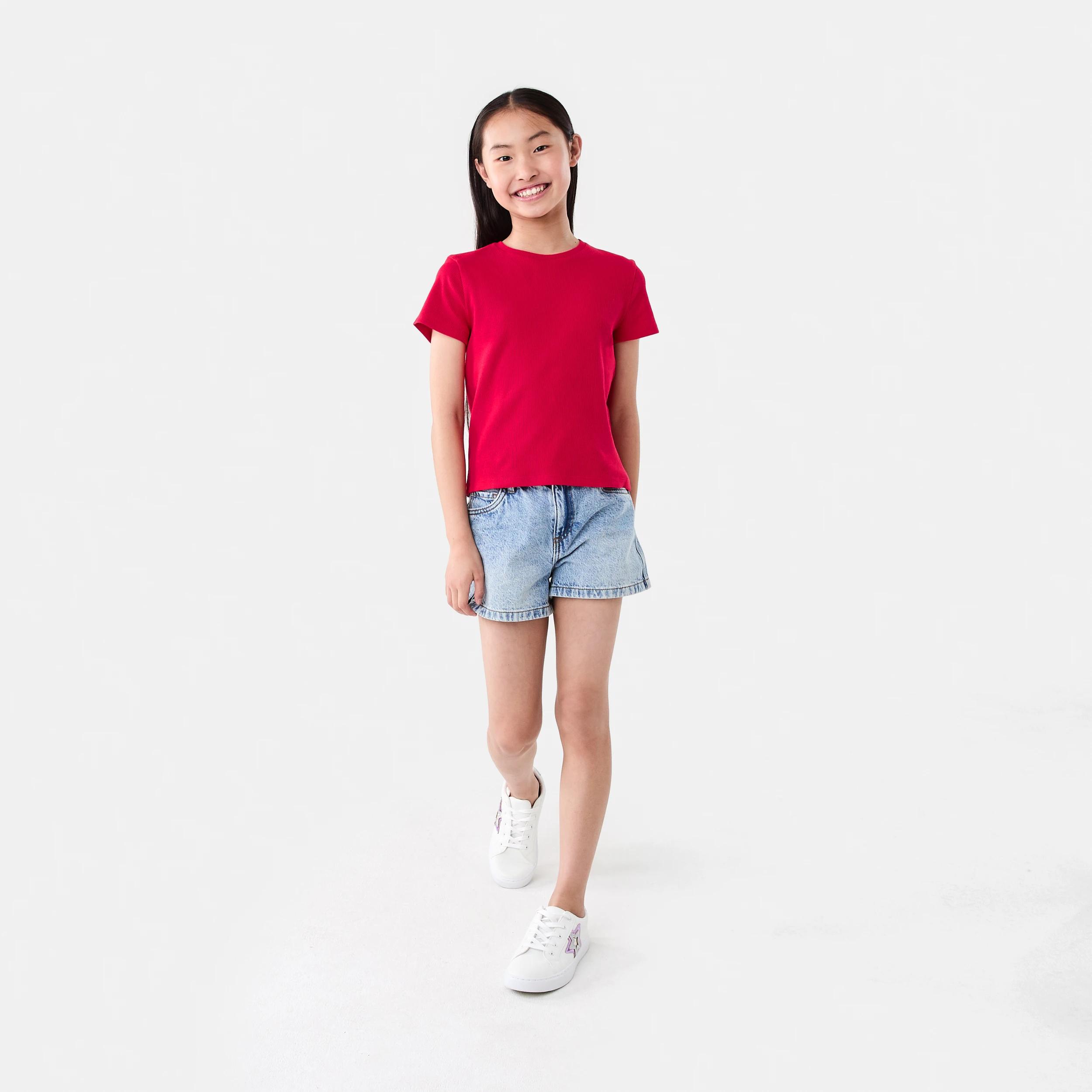 5 Short Sleeve Rib Top Lolli Red, 5 of 6