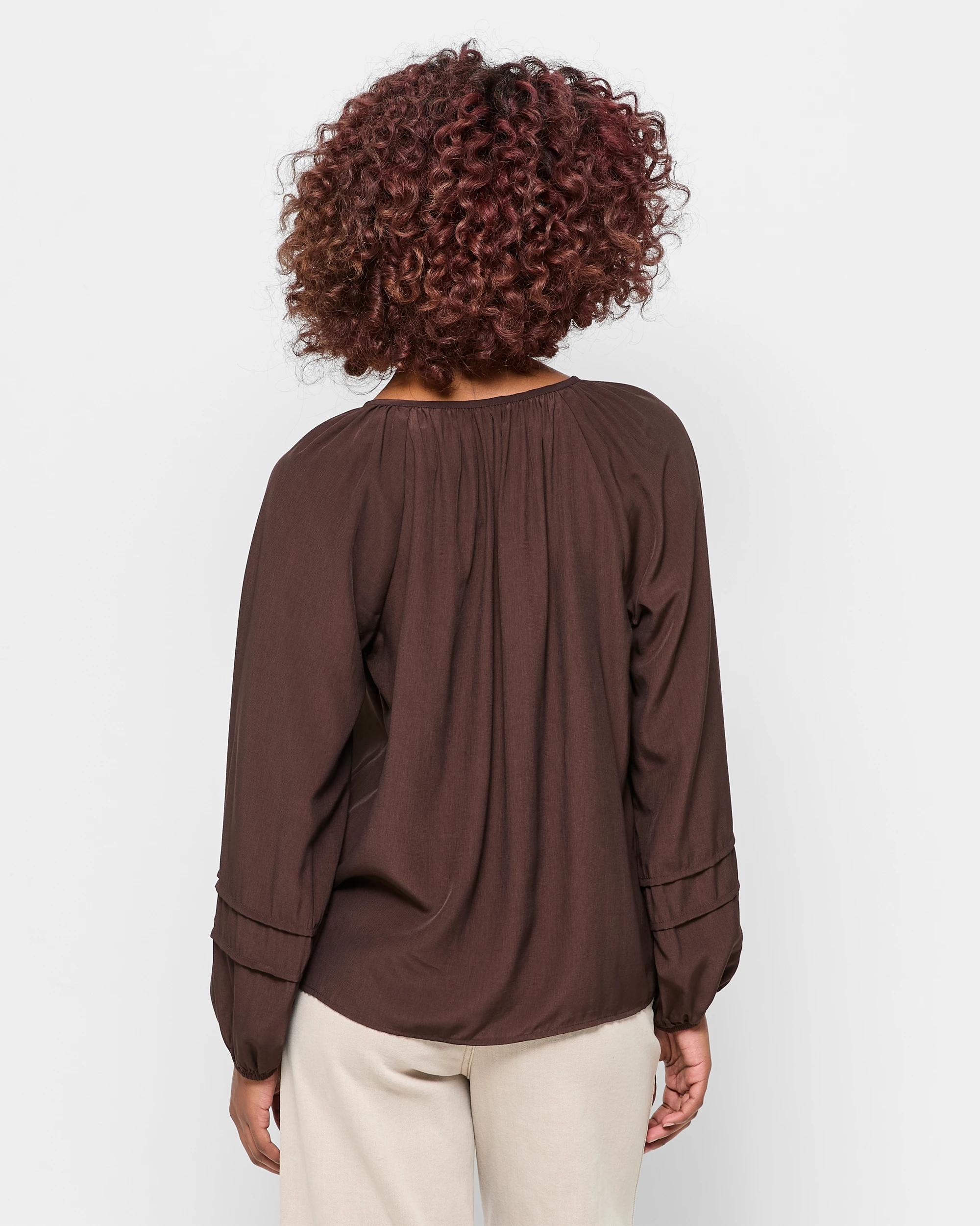 4 Target Petites Long Sleeve Blouson Blouse — Bitter Chocolate BITTER CHOCOLATE, 4 of 5