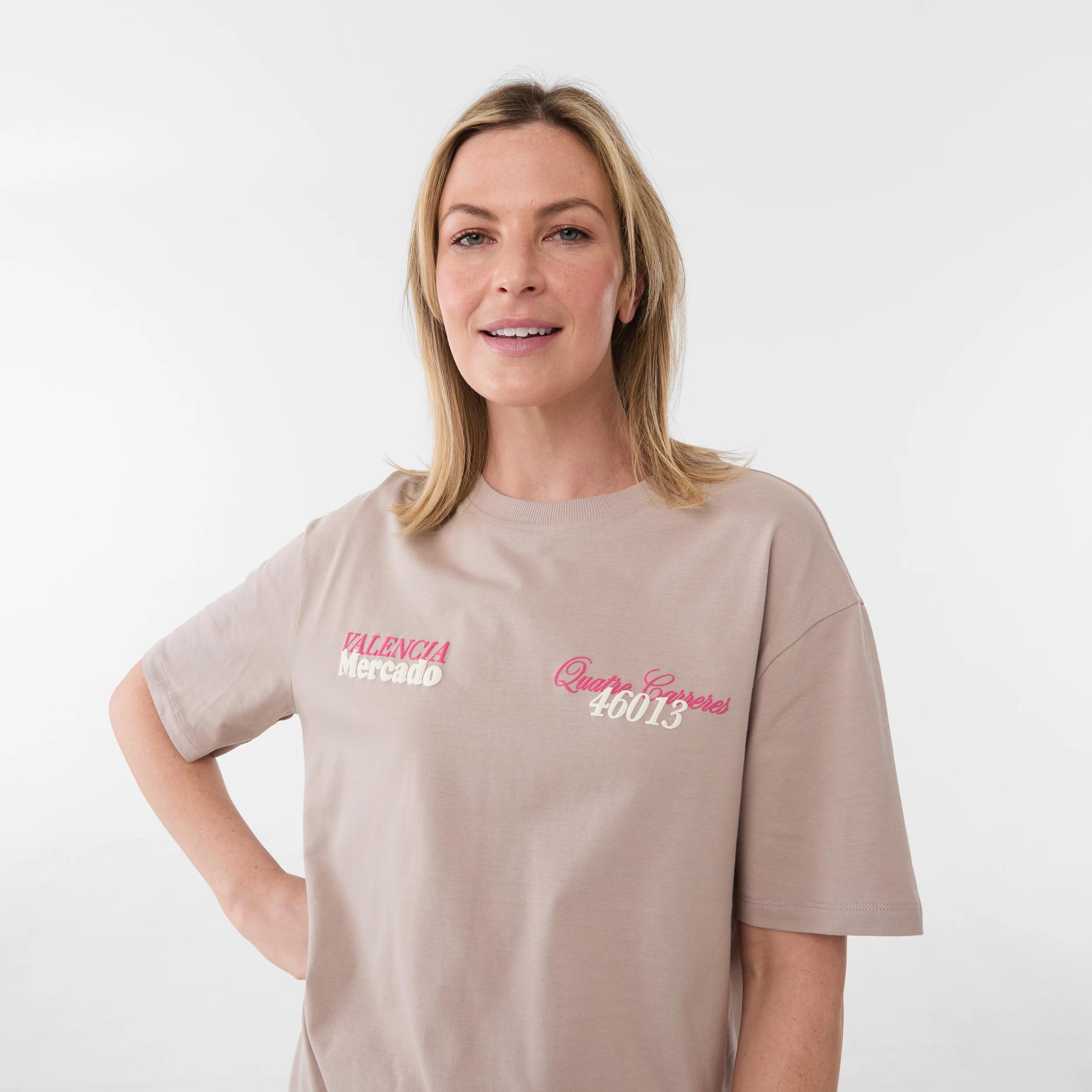 4 Short Sleeve Oversized Boyfriend T-shirt MERCADO FADED TAUPE, 4 of 5