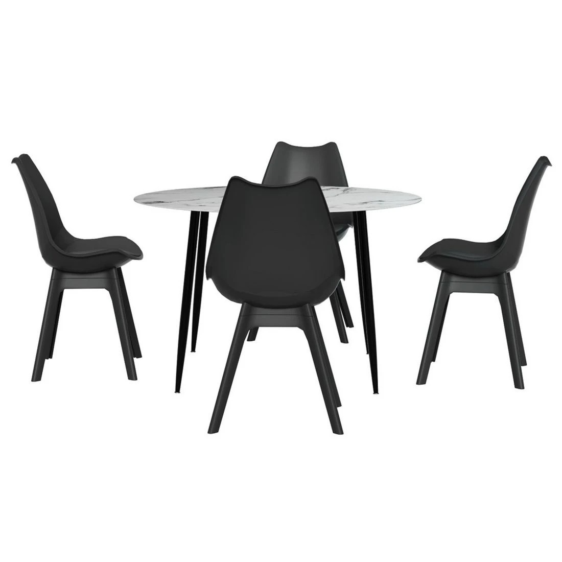 3 1 Artiss Dining Table and 4 Chairs Set Marble - Multi, 3 of 6