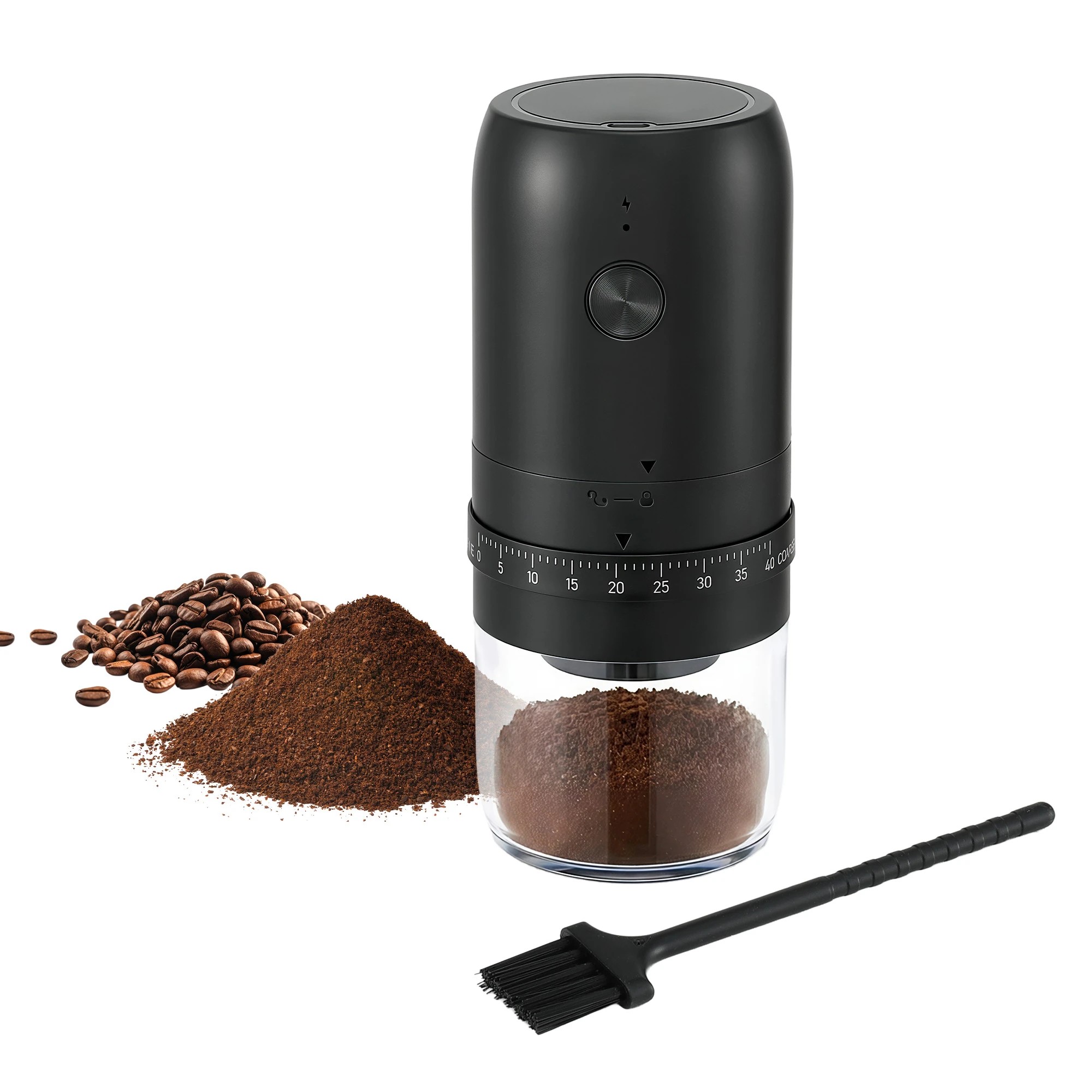 1 Devanti Portable Electric Coffee Grinder USB-C Rechargeable Spice Mill with 40 Settings Home Office - Black, 1 of 9