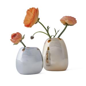 2 Pack Decor Bud Vases - Gold Tone and Silver Tone
