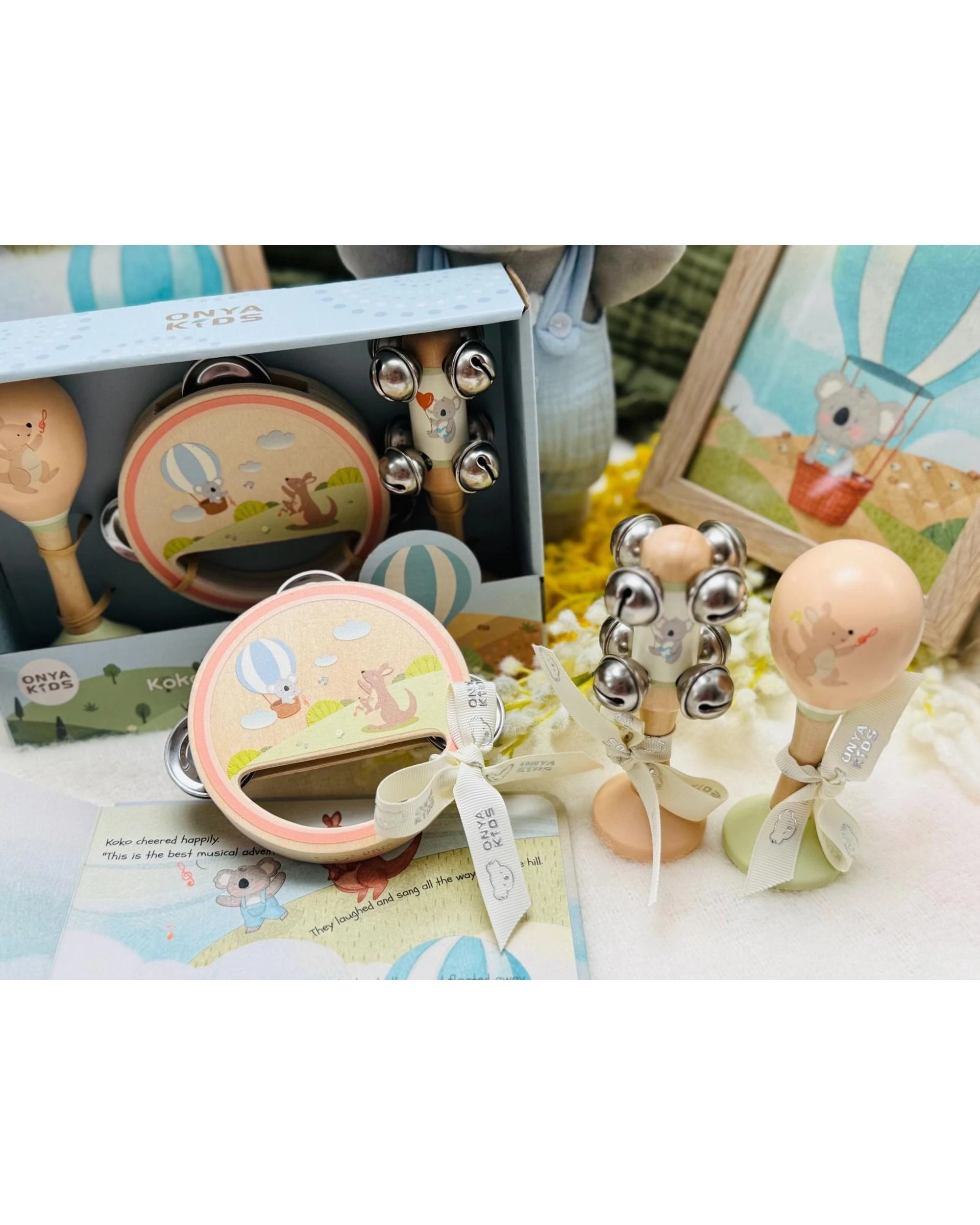 5 Onya Kids Koko's Music Adventure Koala and Kangaroo Wooden Music 3 Piece Set, 5 of 7