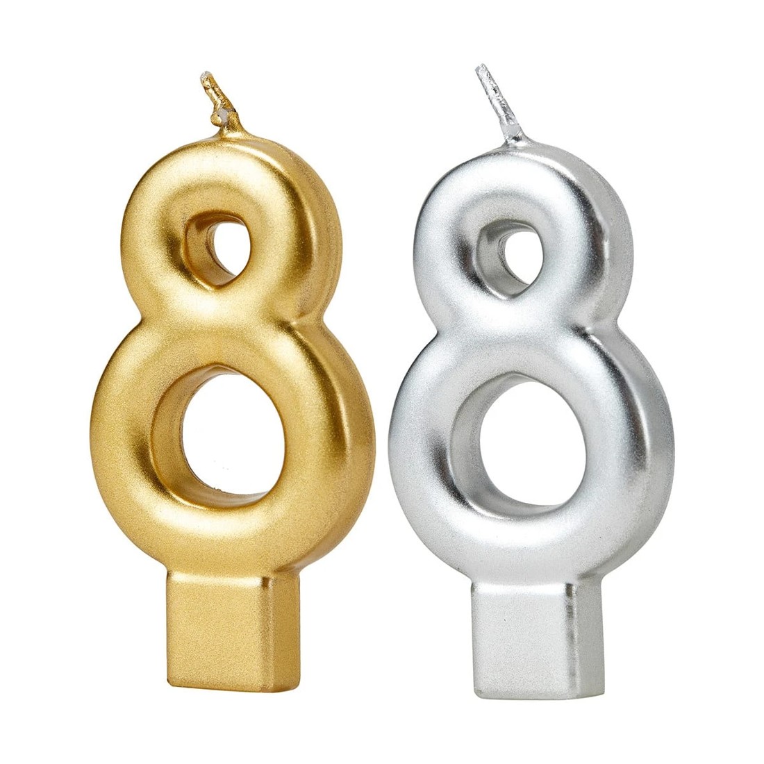 2 Metallic Candle Number 8 - Assorted, 2 of 6