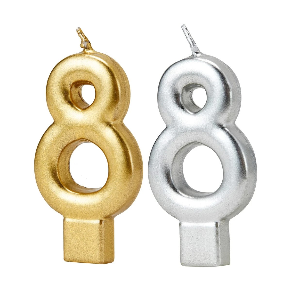 2 Metallic Candle Number 8 - Assorted, 2 of 6