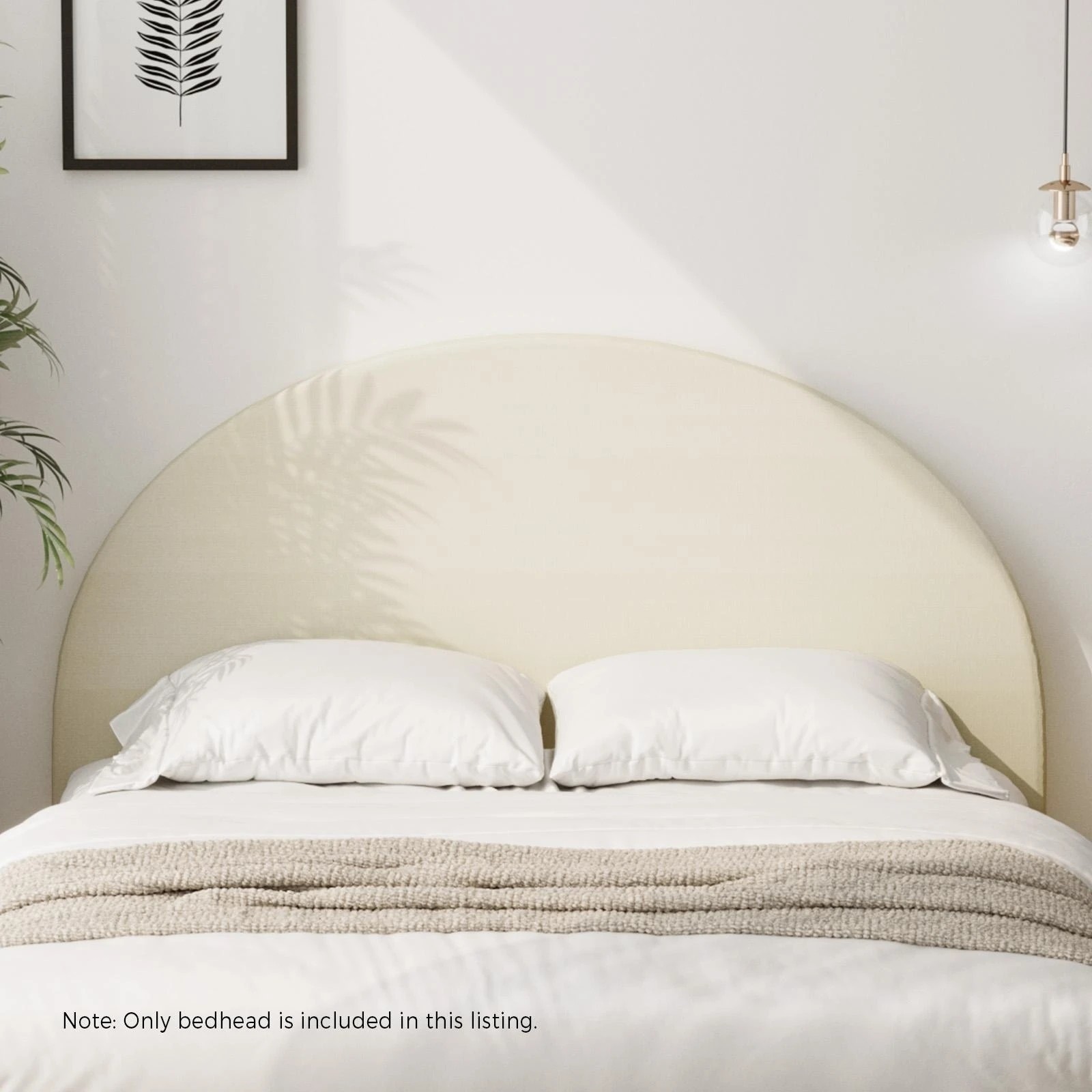 2 Oikiture Bed Head Double Size Headboard Bedhead
 - Beige, 2 of 3